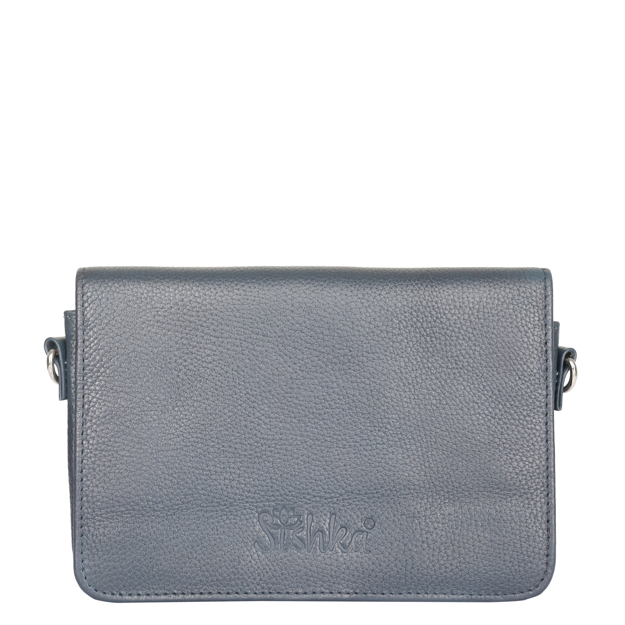 Genuine Leather Navy Blue Crossbody Shoulder Bag for Men & Women – Sling Messenger Bag for Work, Business, Travel & Daily Use