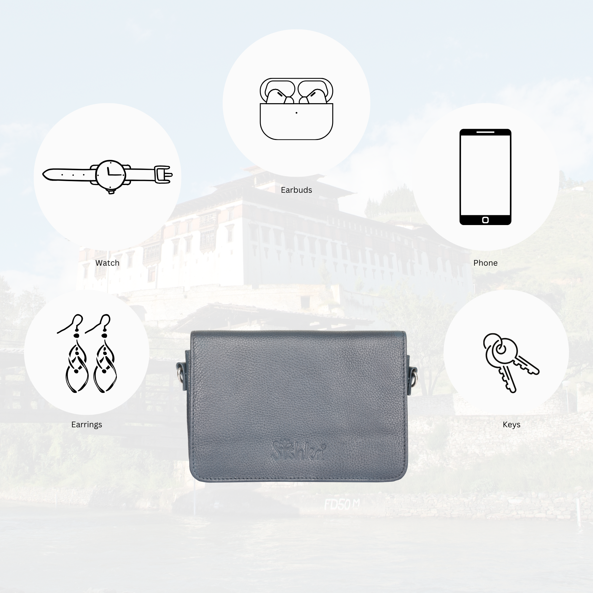 Genuine Leather Navy Blue Crossbody Shoulder Bag for Men & Women – Sling Messenger Bag for Work, Business, Travel & Daily Use