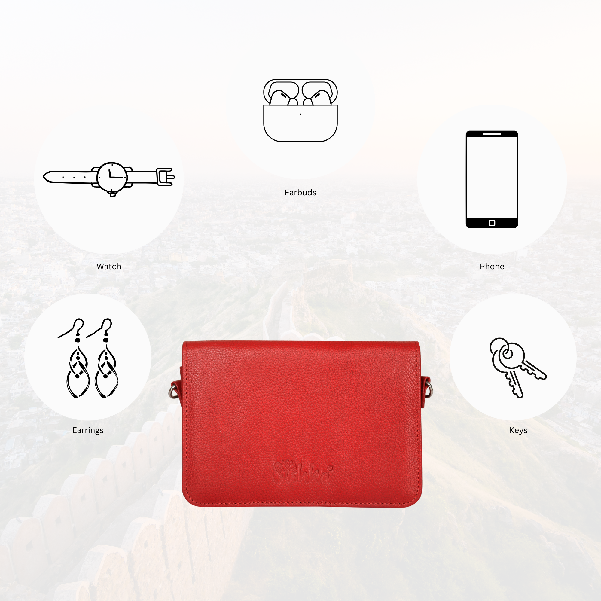 Genuine Leather Red Crossbody Shoulder Bag for Men & Women – Sling Messenger Bag for Work, Business, Travel & Daily Use