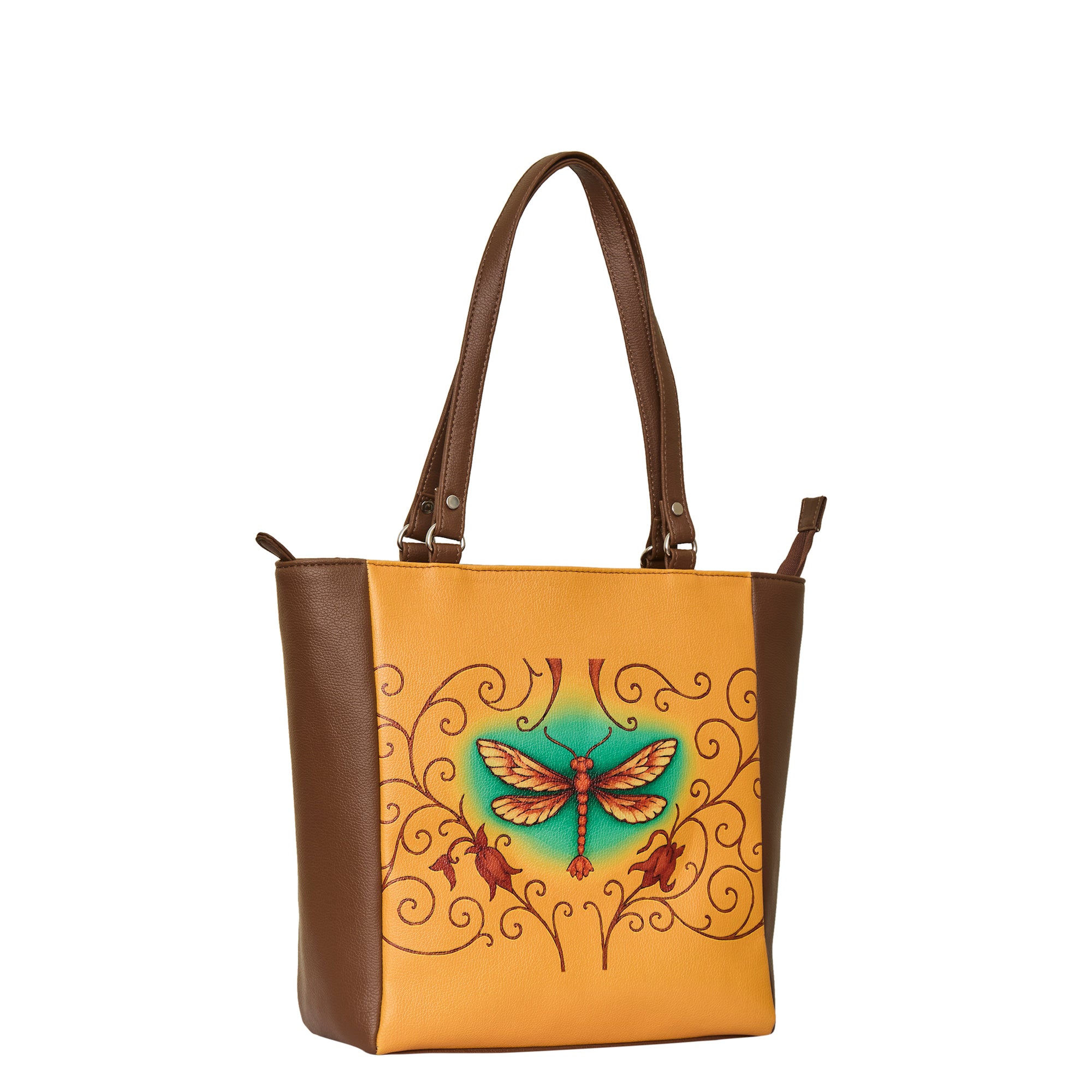 Genuine Leather Ladies' Shoulder Tote Bag– Printed Top Handle Handbag for Women – Work, Travel & Daily Use