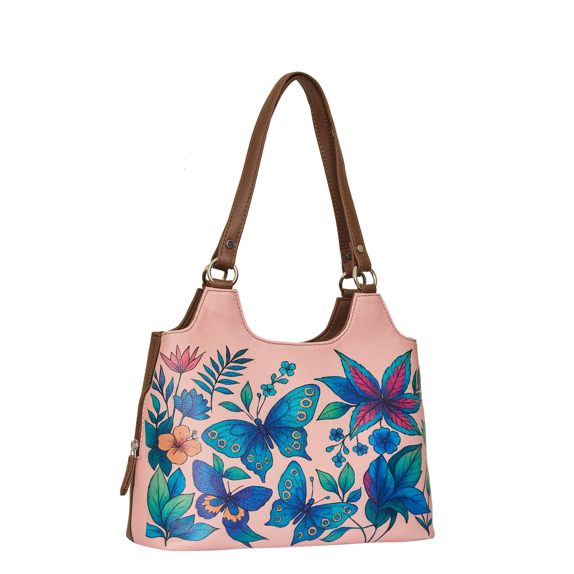 Printed Genuine Leather Shoulder Tote Bag for Women – Stylish Top Handle Handbag Purse– Travel, Office & Daily Use