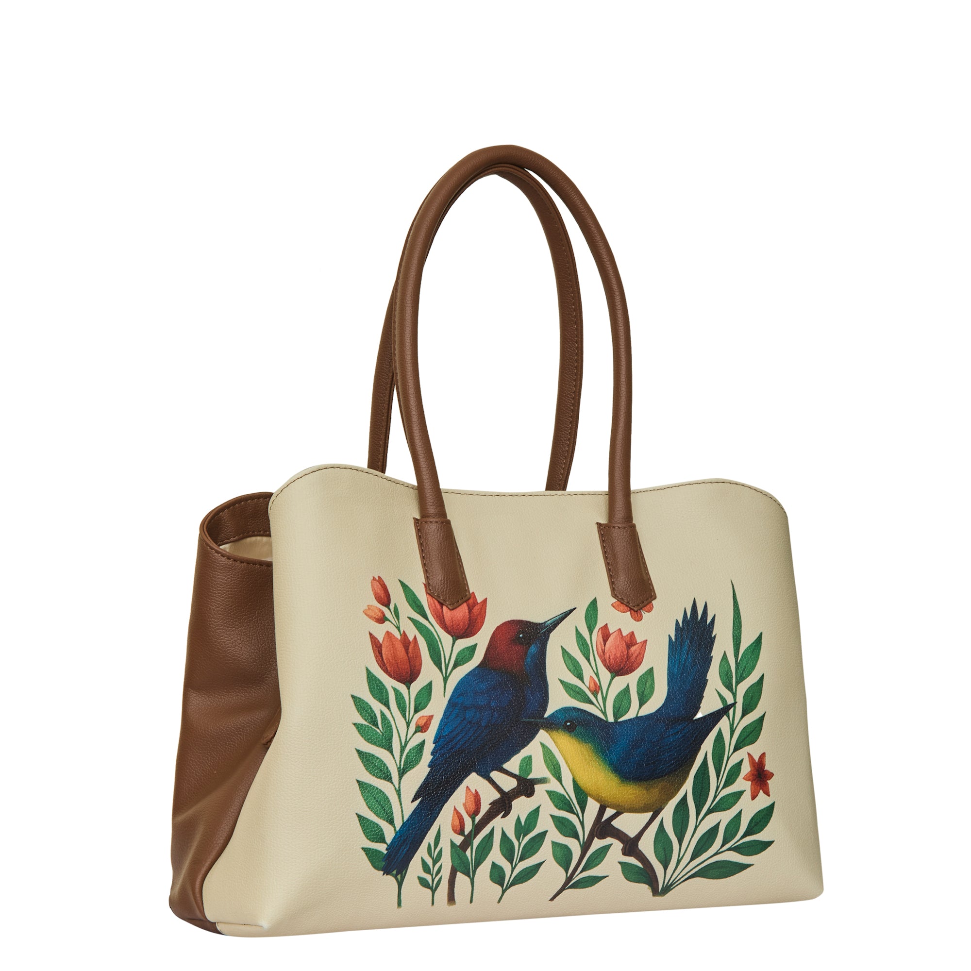 Genuine Leather Printed Carryall Tote for Women – Stylish Shoulder, Top Handle & Handbag for Ladies – Office, Work, Travel & Daily Use