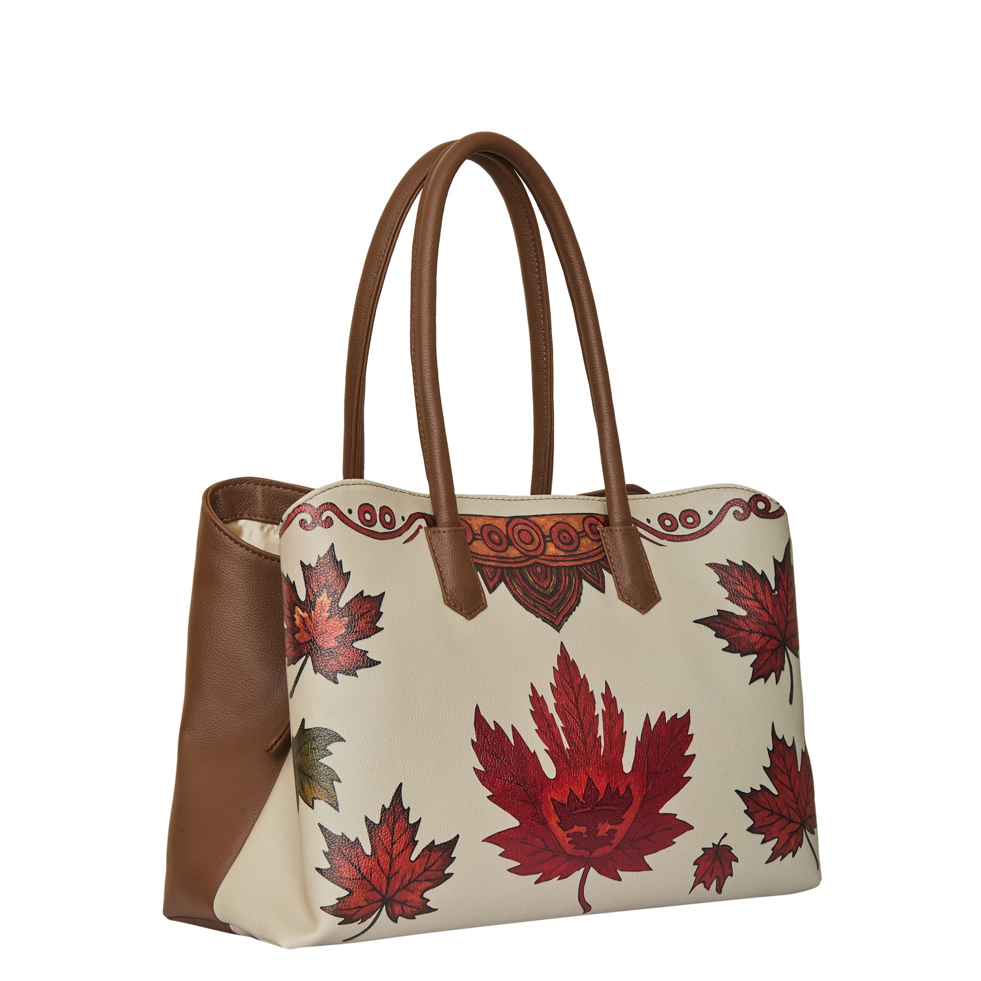 Genuine Leather Printed Carryall Tote for Women – Stylish Shoulder, Top Handle & Handbag for Ladies – Office, Work, Travel & Daily Use