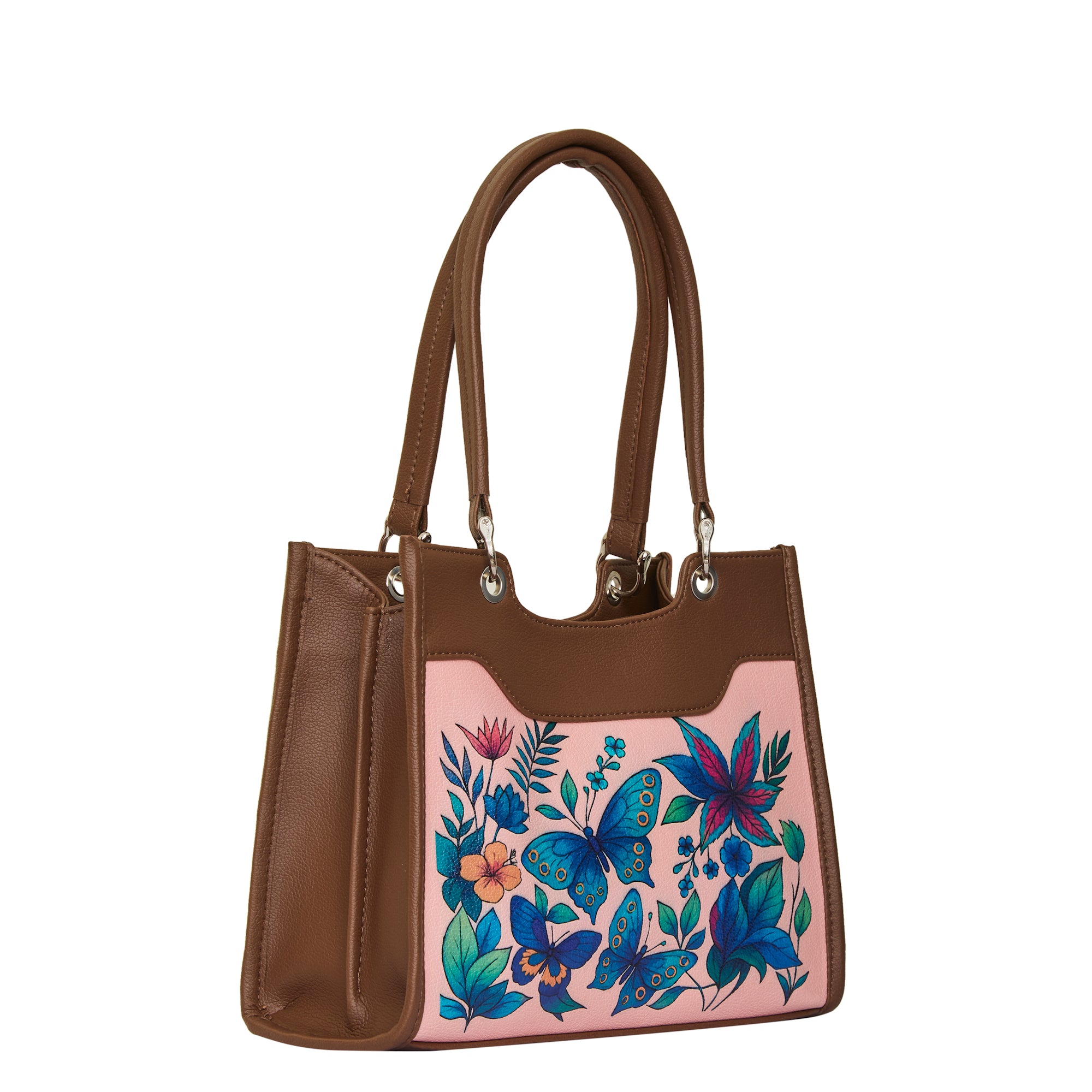 Women’s Printed Genuine Leather Satchel Handbag – Crossbody, Shoulder & Top Handle Bag – Ideal for Office, Work, Travel & Daily Use