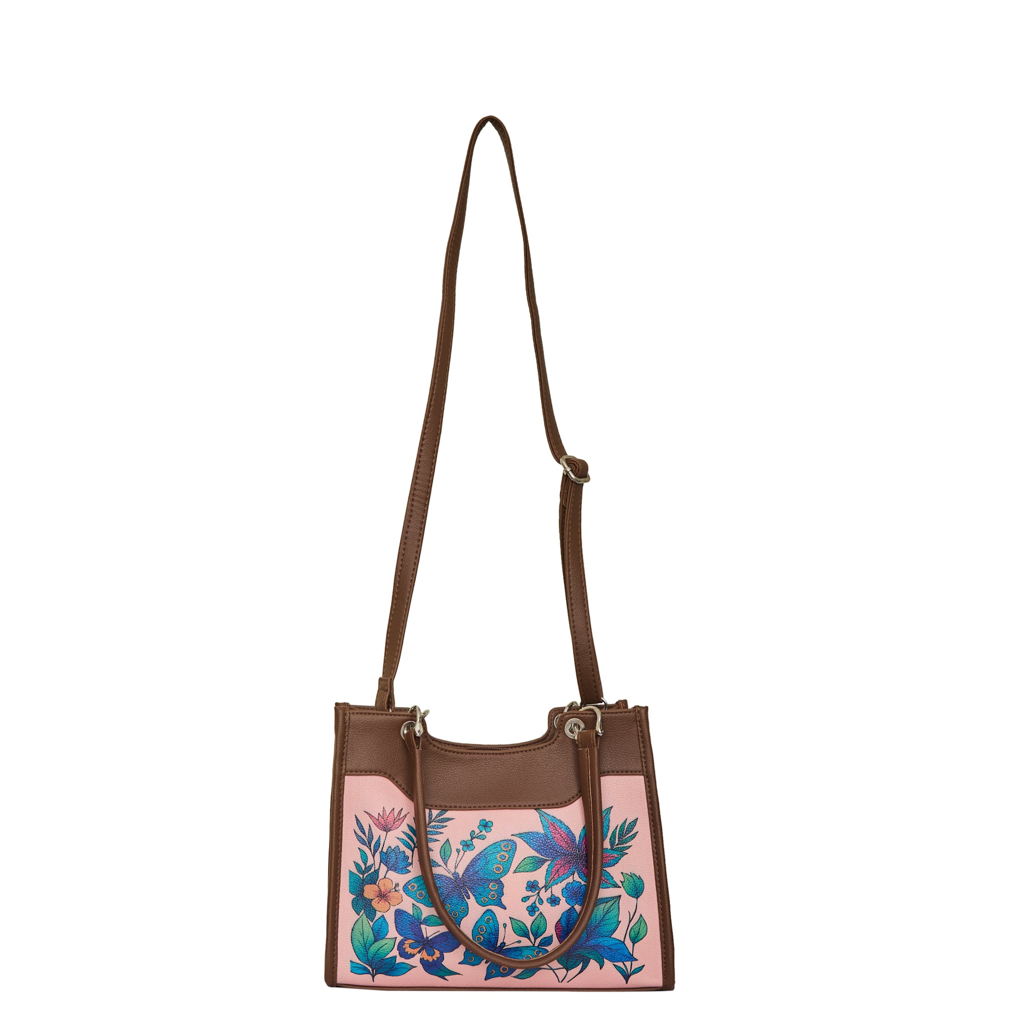 Women’s Printed Genuine Leather Satchel Handbag – Crossbody, Shoulder & Top Handle Bag – Ideal for Office, Work, Travel & Daily Use