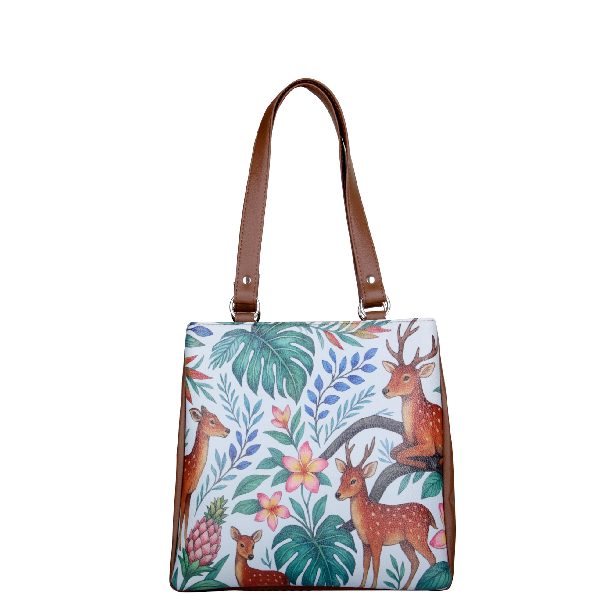 Women’s Printed Leather Tote Shoulder Bag – Multi-Compartment Handbag for Daily Use, Work & Travel