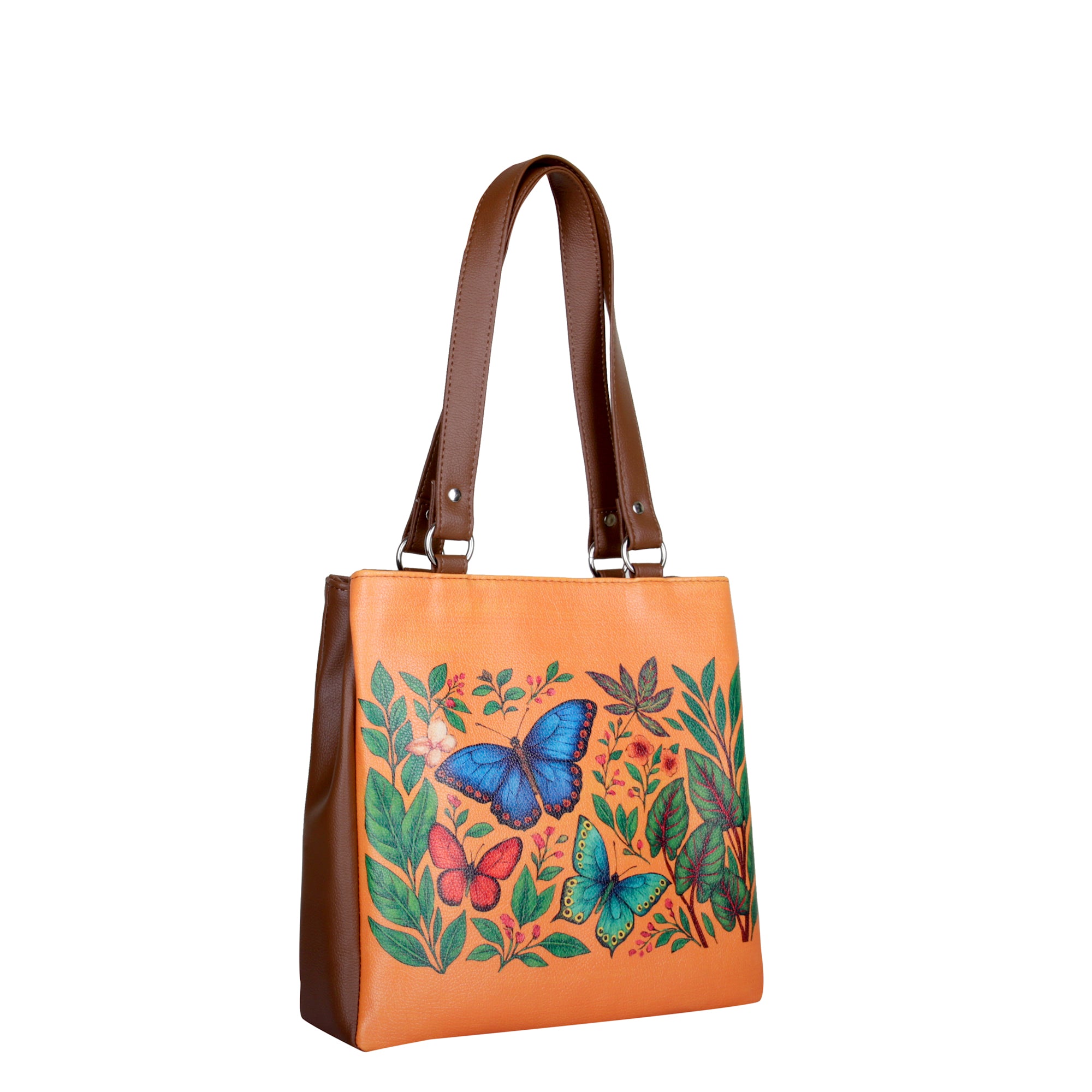 Women’s Printed Leather Tote Shoulder Bag – Multi-Compartment Handbag for Daily Use, Work & Travel