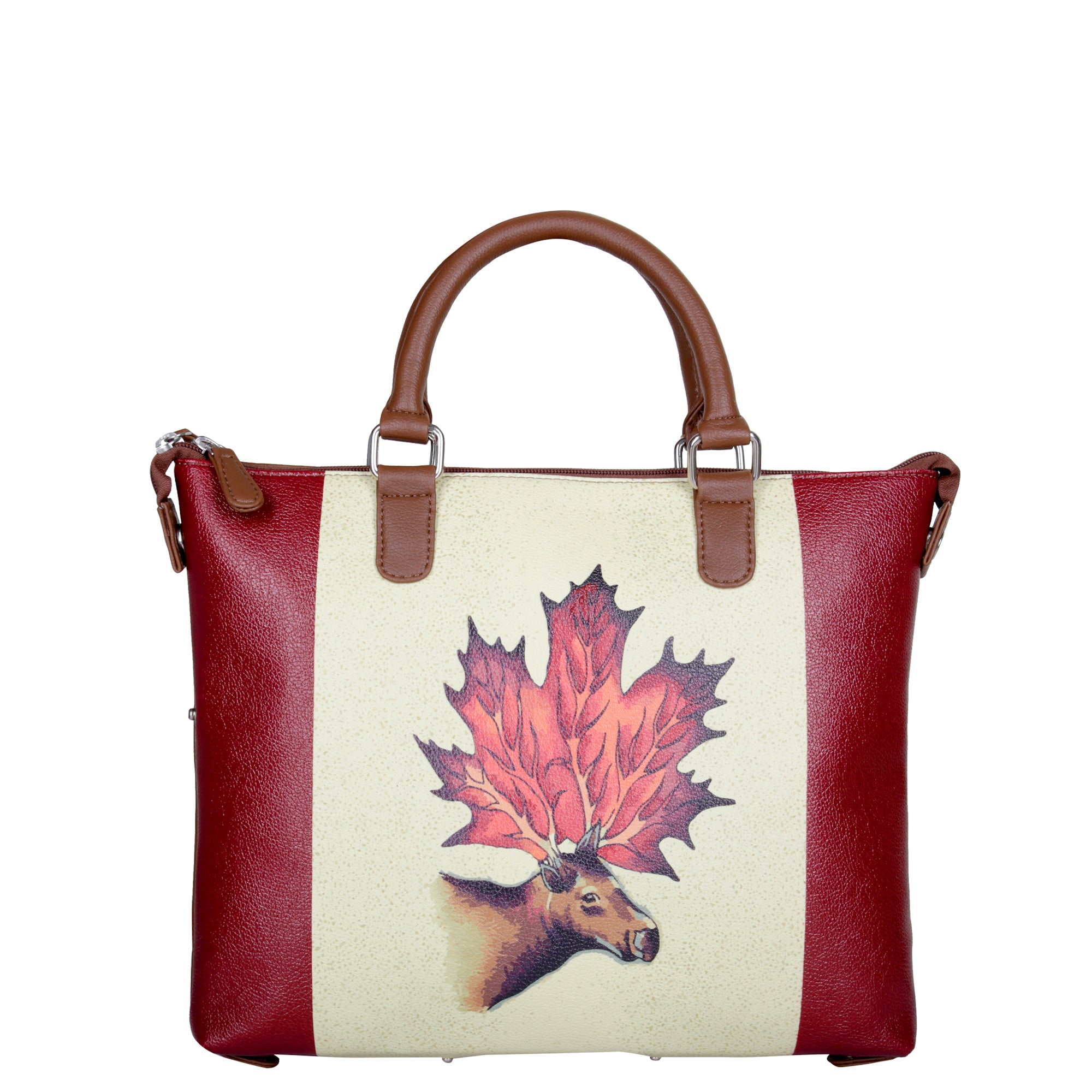 Women’s Genuine Leather 3-in-1 Printed Convertible Shoulder Bag – Stylish Top Handle Crossbody & Handbag Purse – Everyday Use