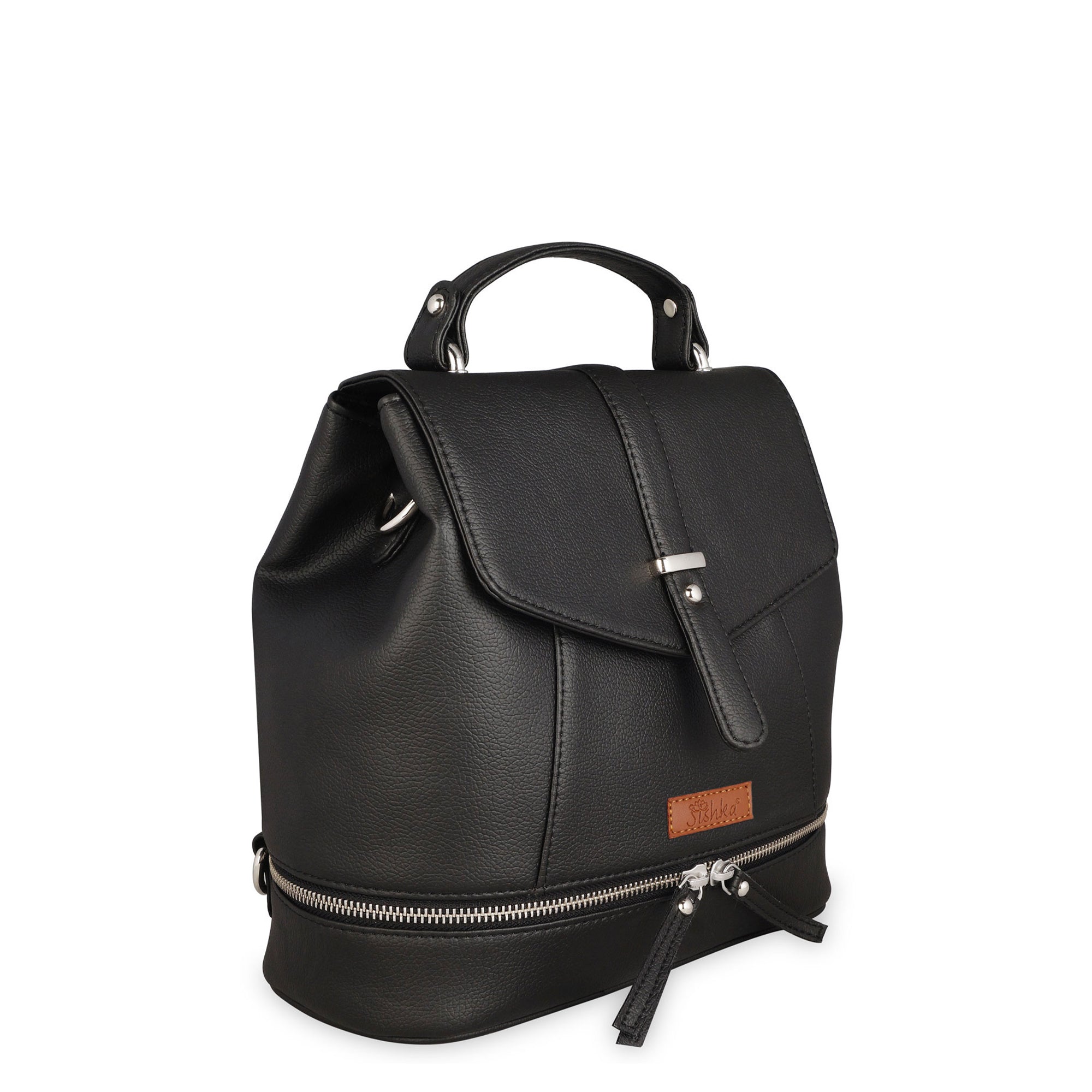 Black Leather Backpack Purse for Women – Handbag & Shoulder Bag for Work