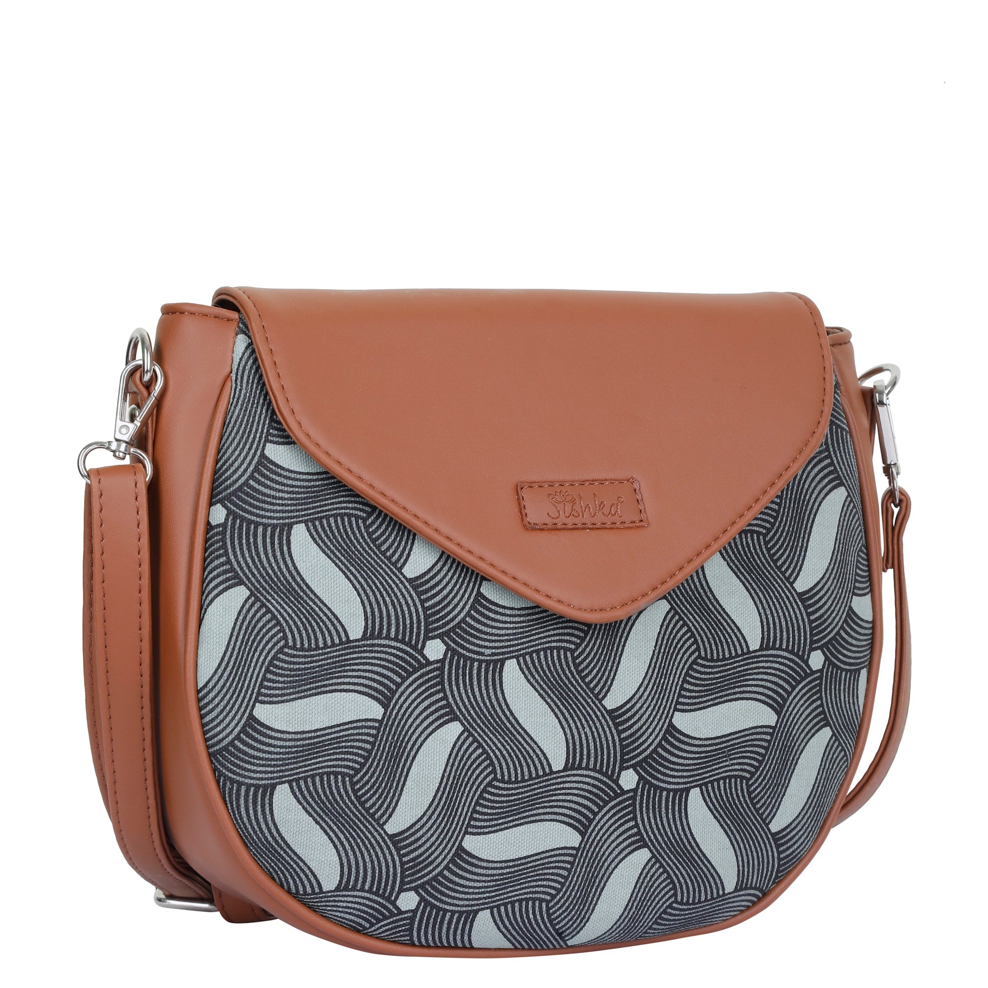 Olive Green Crossbody Sling Bag – Handcrafted Printed Purse with Strap