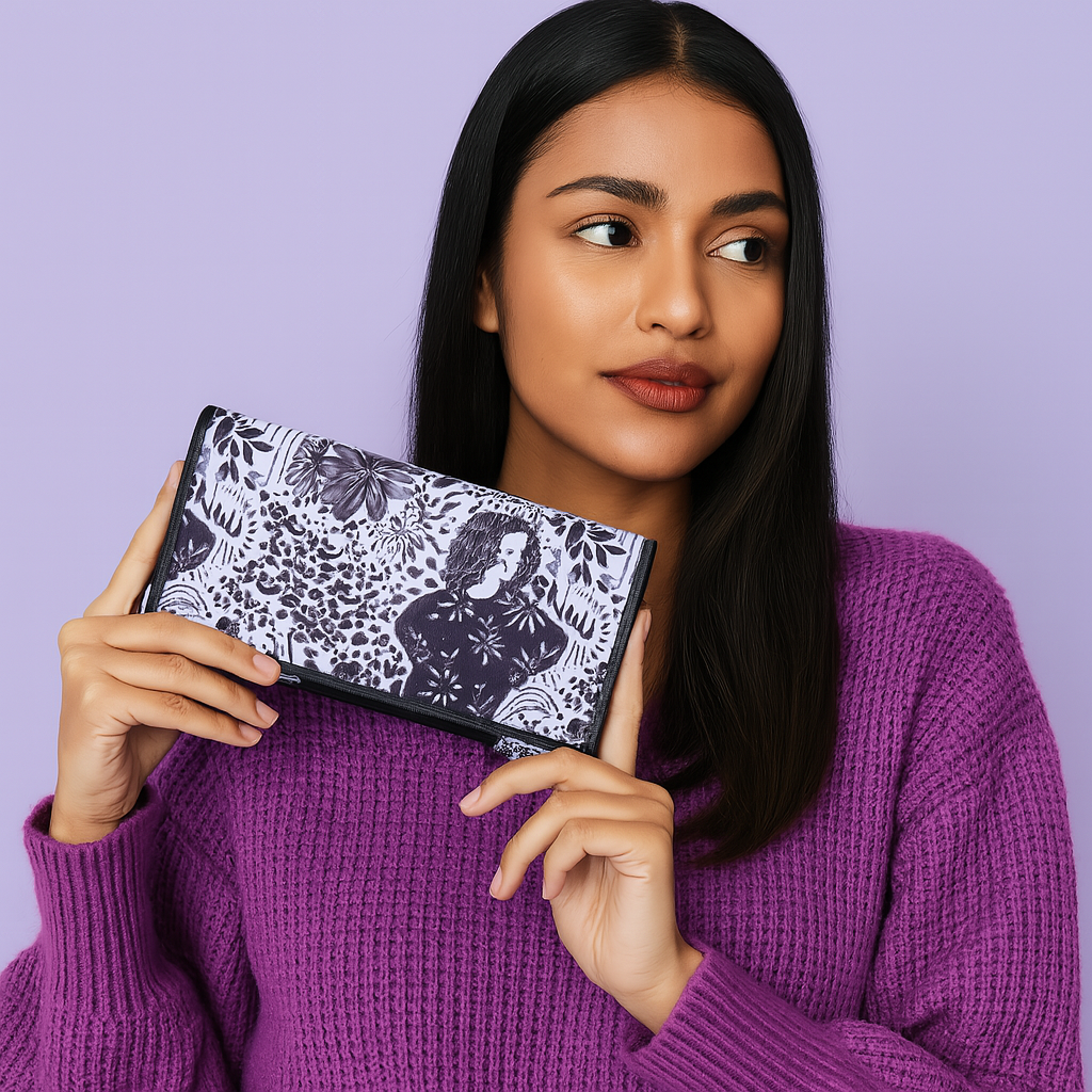 Printed Nylon Fabric Combo Set – Women’s Tote Bag, RFID Wallet, Crossbody Phone Wallet & Jewellery Case for Travel Use