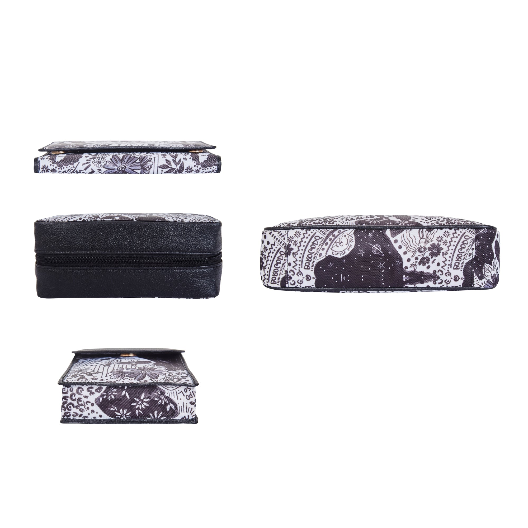 Women’s Printed Nylon Fabric  4-Pcs Combo Set –Hobo Bag, Wallet, Mobile Crossbody Wallet & Jewellery Pouch for Daily Use