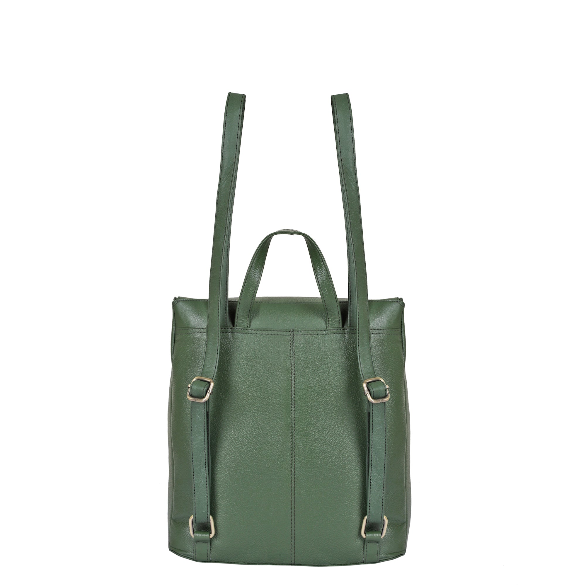 Sishka | Olive Leather Backpack for Women – Easy Open Zipper, Genuine Leather, Spacious Compartment, Trendy Travel Backpack Purse for Ladies, Teen Girls – Stylish Shoulder Daypack for Work, College, Travel