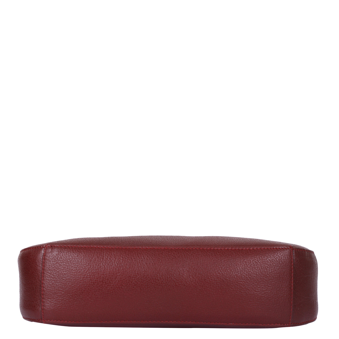 Cherry Red Genuine Leather Half-Moon Shoulder Bag – Women’s Tote Purse