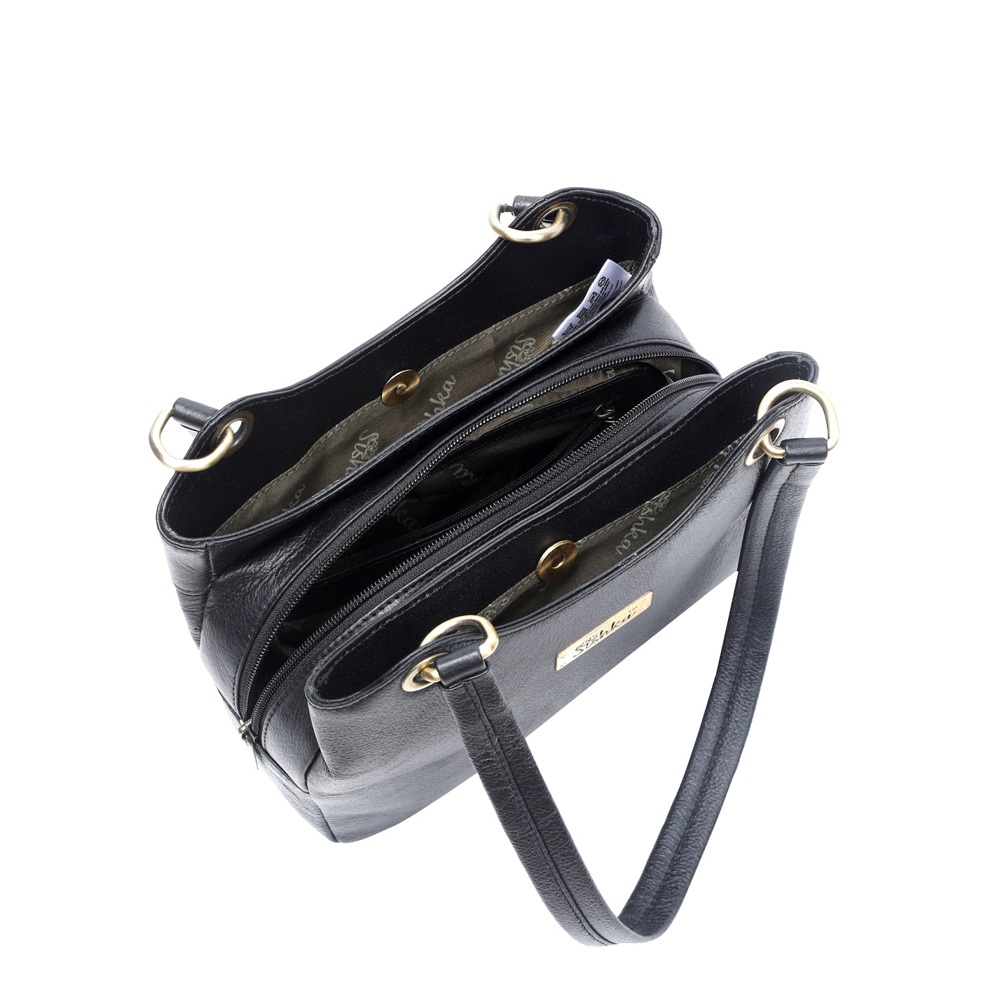 Black Genuine Leather Shoulder Handbag – Women’s Hobo Tote Purse