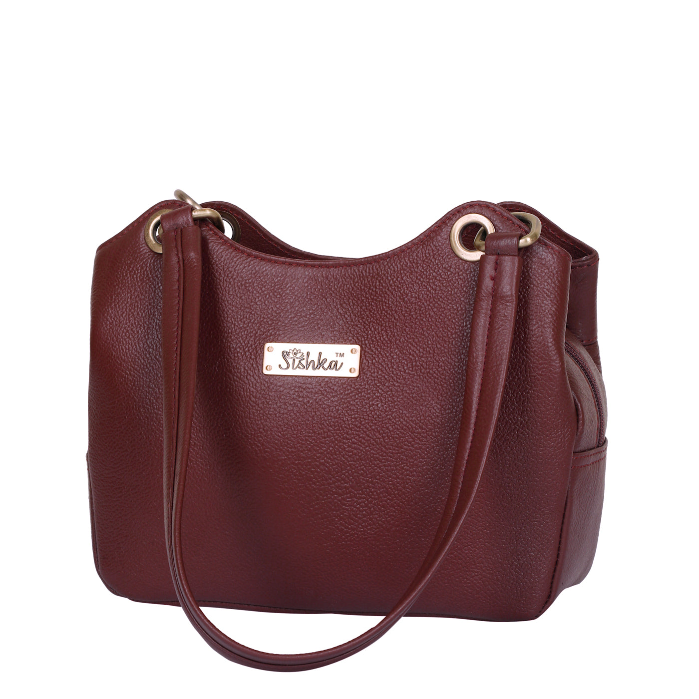 Cherry Red Genuine Leather Satchel Bag – Women’s Designer Tote Handbag