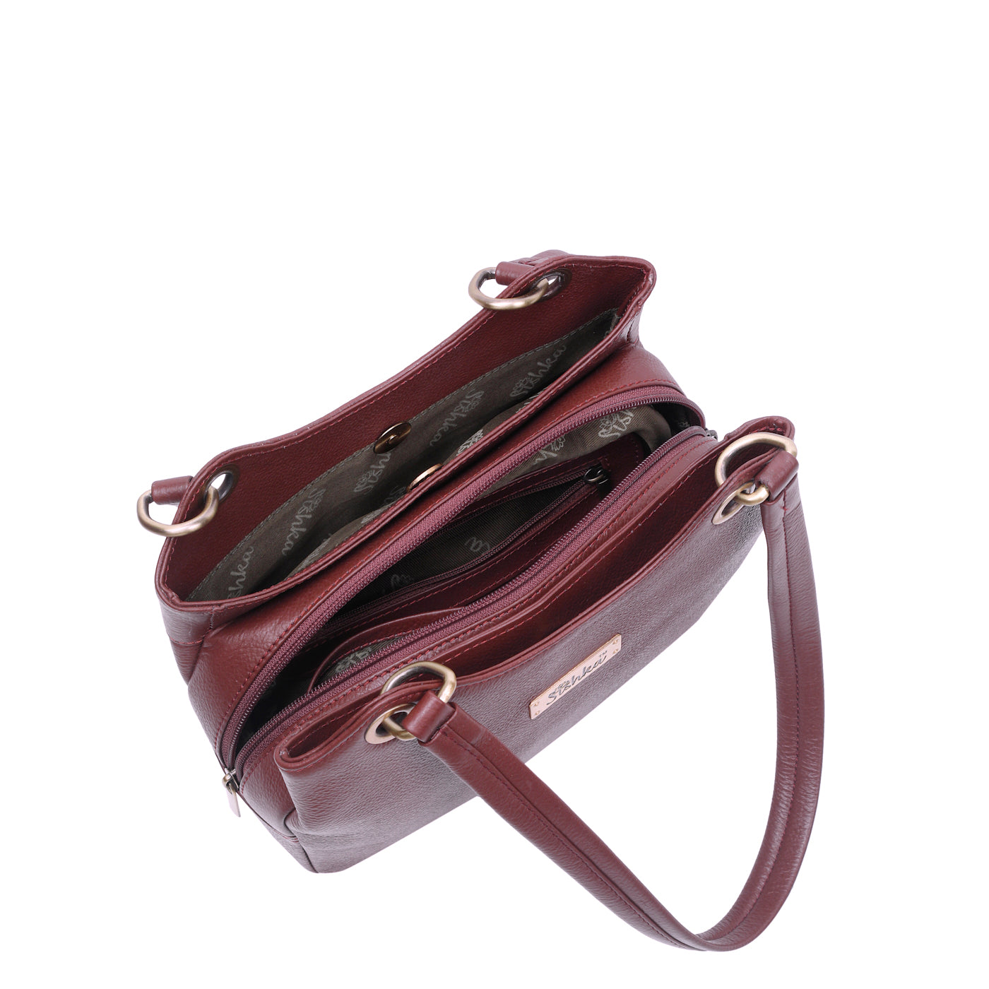 Cherry Red Genuine Leather Satchel Bag – Women’s Designer Tote Handbag