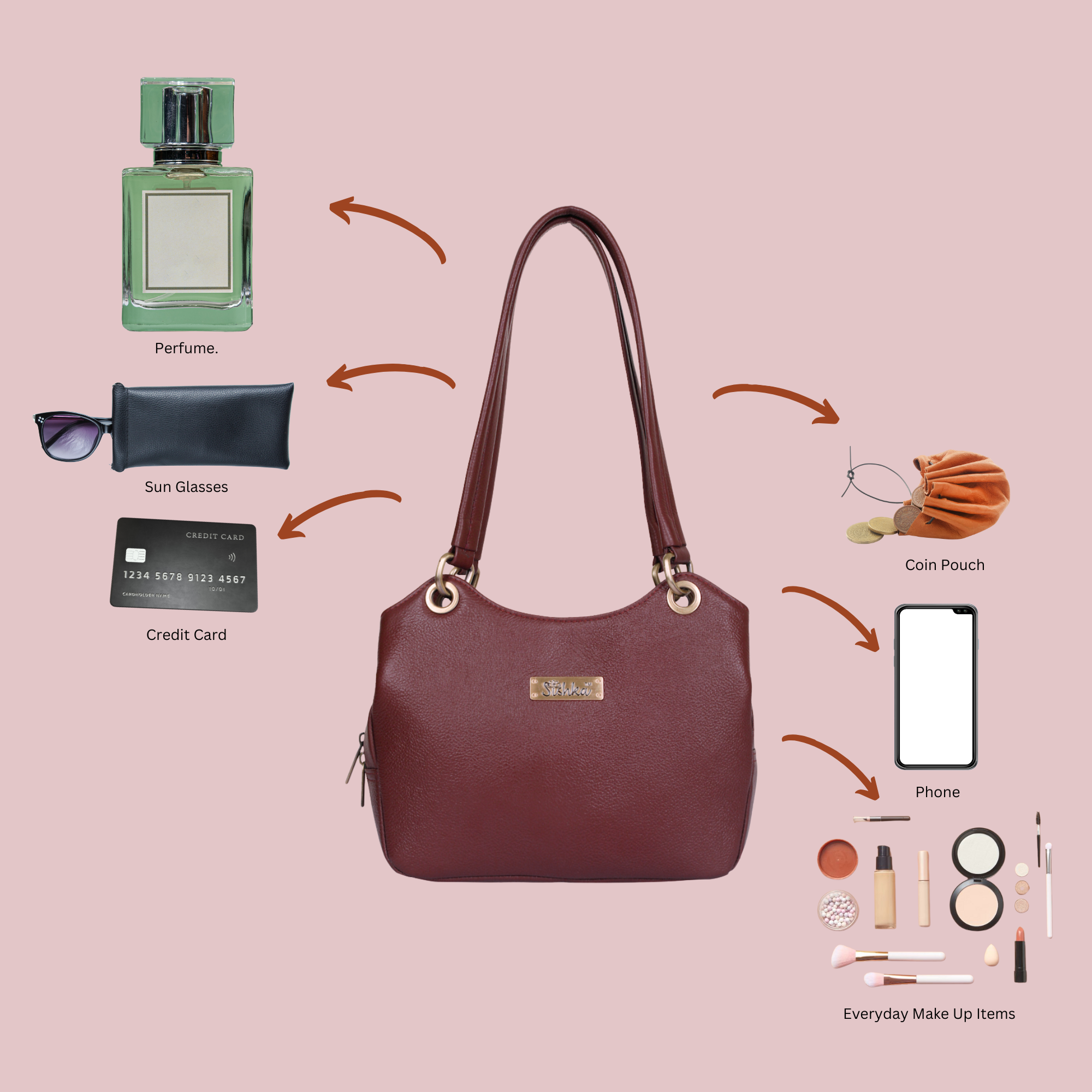 Cherry Red Genuine Leather Satchel Bag – Women’s Designer Tote Handbag