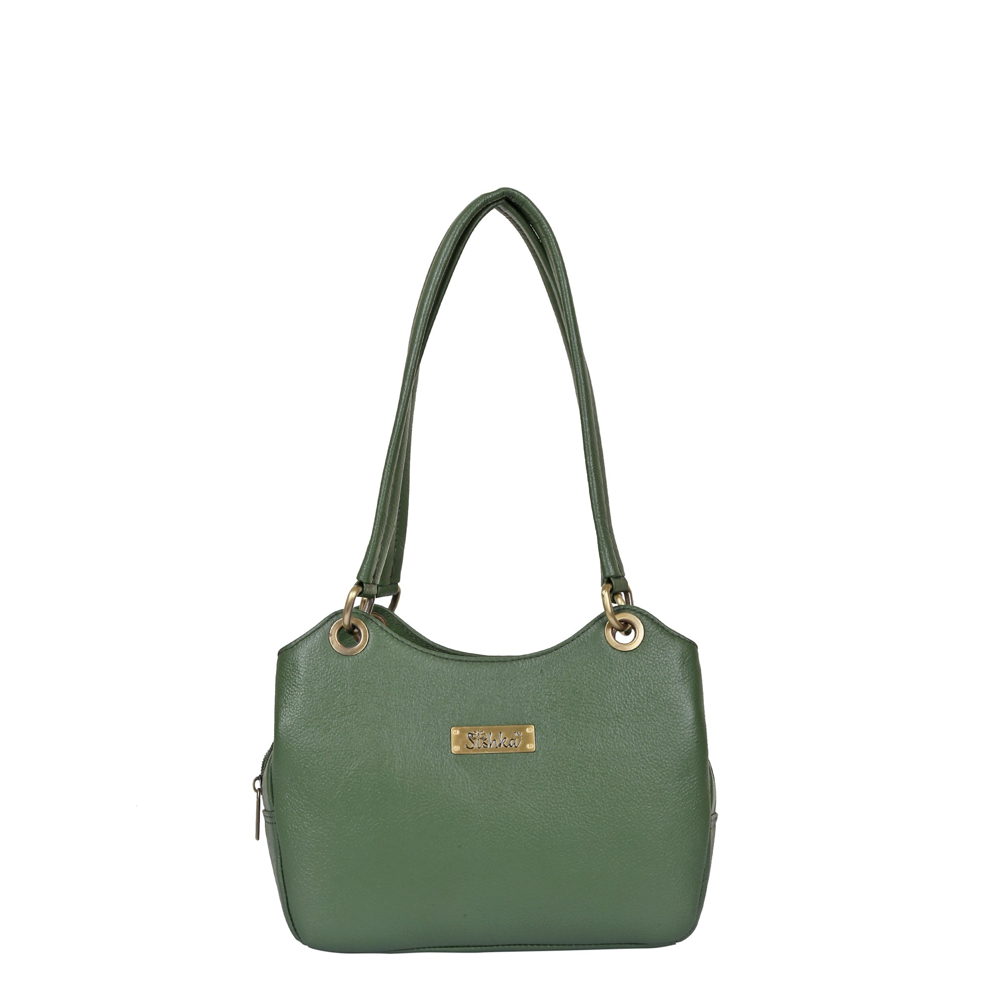 Olive Genuine Leather Satchel Bag – Women’s Designer Tote Handbag