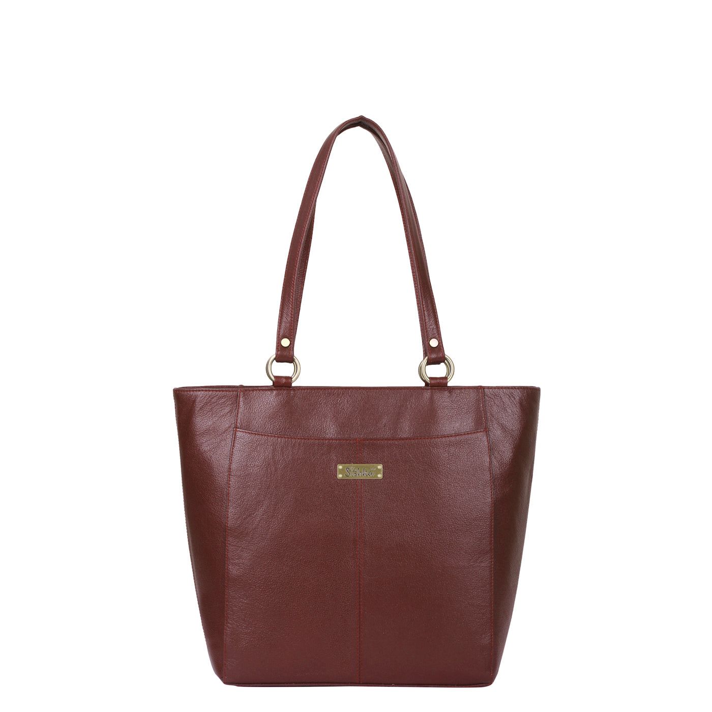 Brown Genuine Leather Tote Bag – Women’s Classic Shoulder Handbag