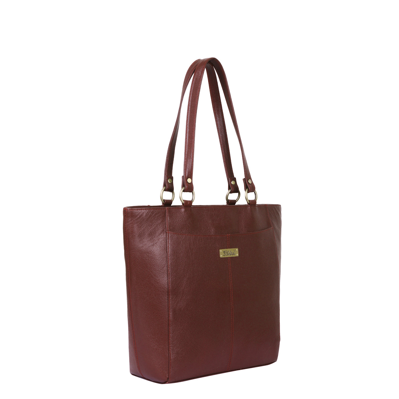 Brown Genuine Leather Tote Bag – Women’s Classic Shoulder Handbag