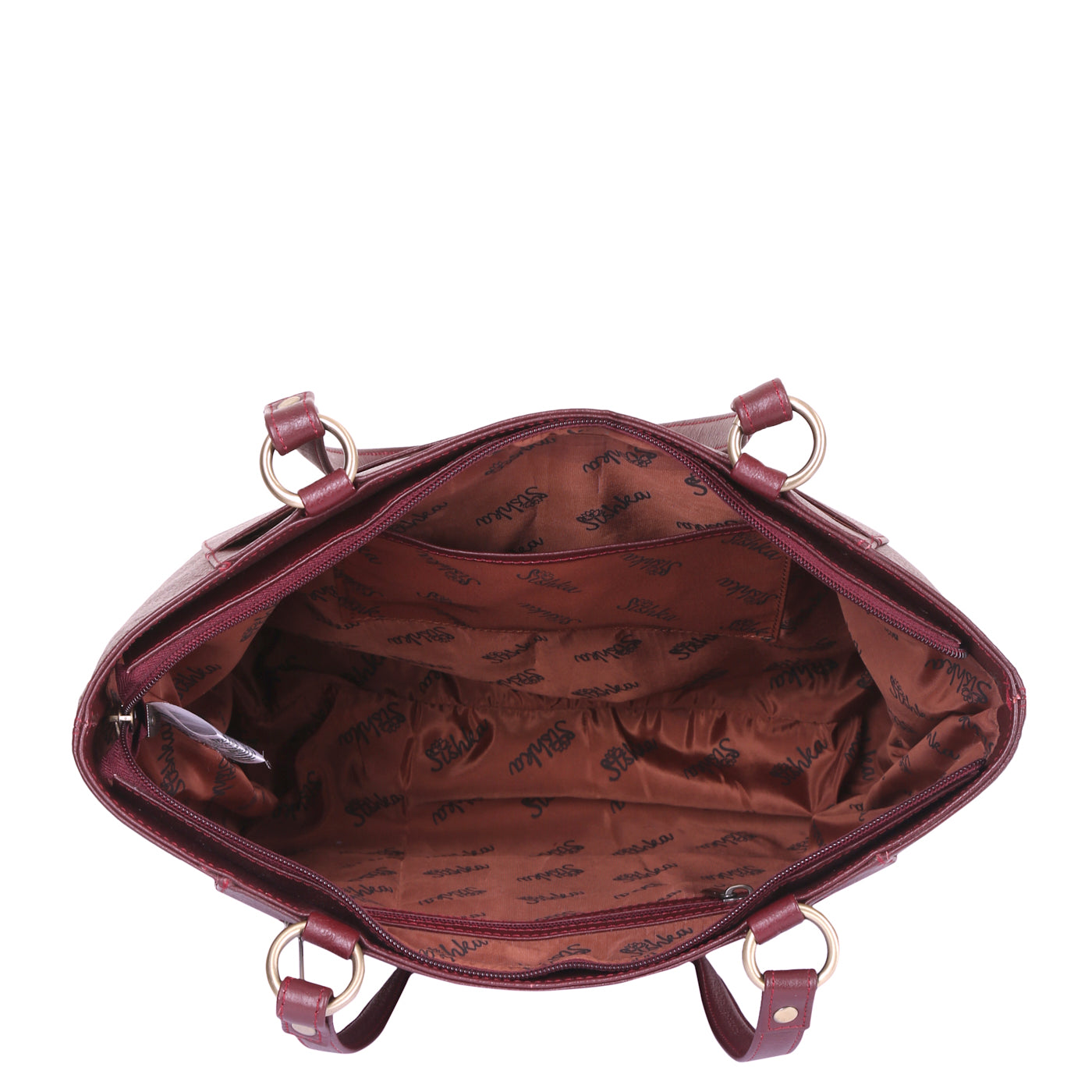 Sishka Cherry Red Tote Bag for Women – Classic Genuine Leather Shoulder Handbag, Stylish Top Handle Satchel, Spacious Ladies Purse, Ideal for Everyday Use (H 12" x W 15.25" x D 4.75").