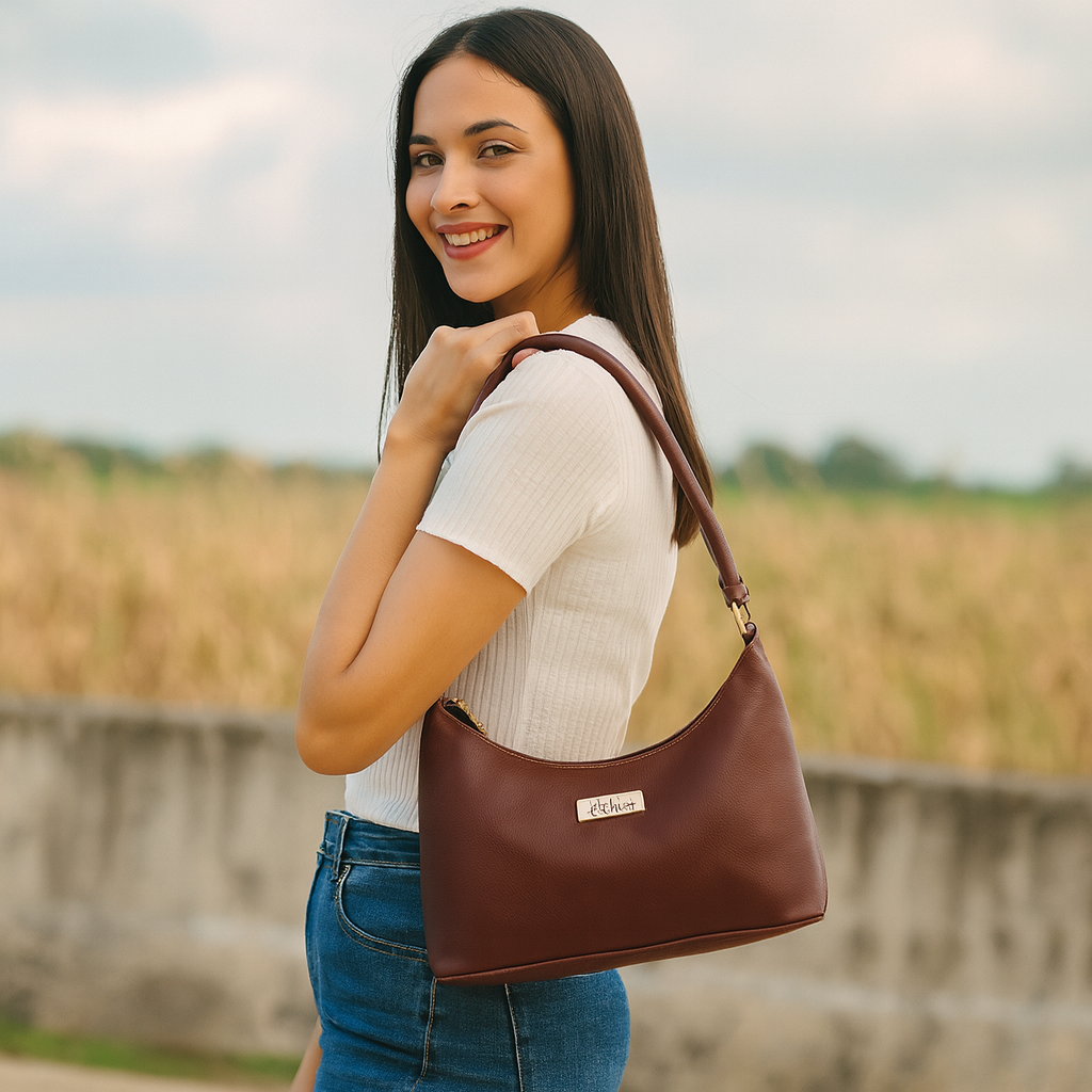 Sishka  Genuine Leather Hobo bag – Fashionable Tote Shoulder Bag, Soft Leather Satchel, Versatile Crossbody Handbag for Women- Cherry Red (H 7.25" x W 10.5" x D 4.25")