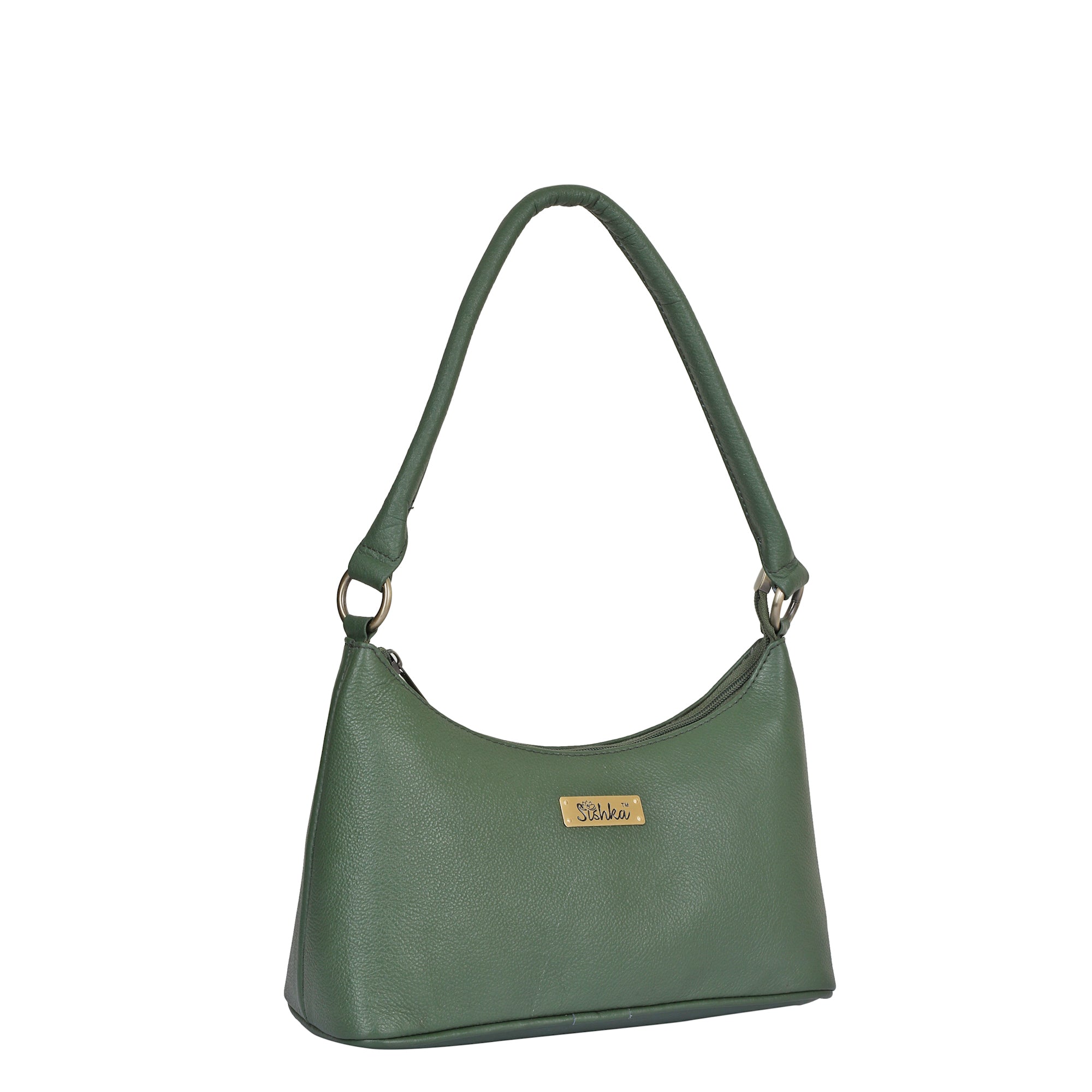Olive Genuine Leather Shoulder Handbag – Women’s Hobo Tote Purse