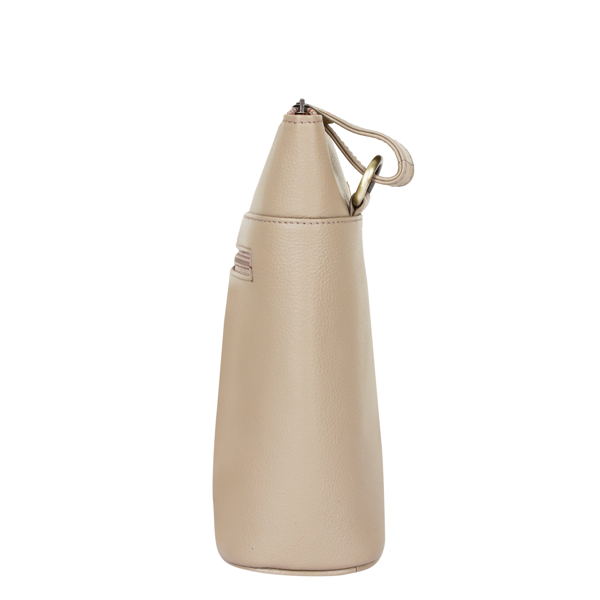 Taupe Genuine Leather Crossbody Sling Bag – Women’s Shoulder Purse