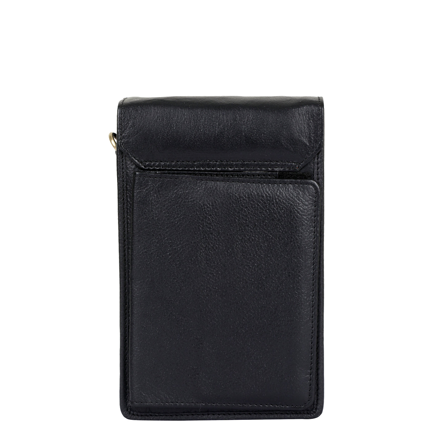 Black Genuine Leather Mobile Crossbody Bag – Women’s Phone Purse
