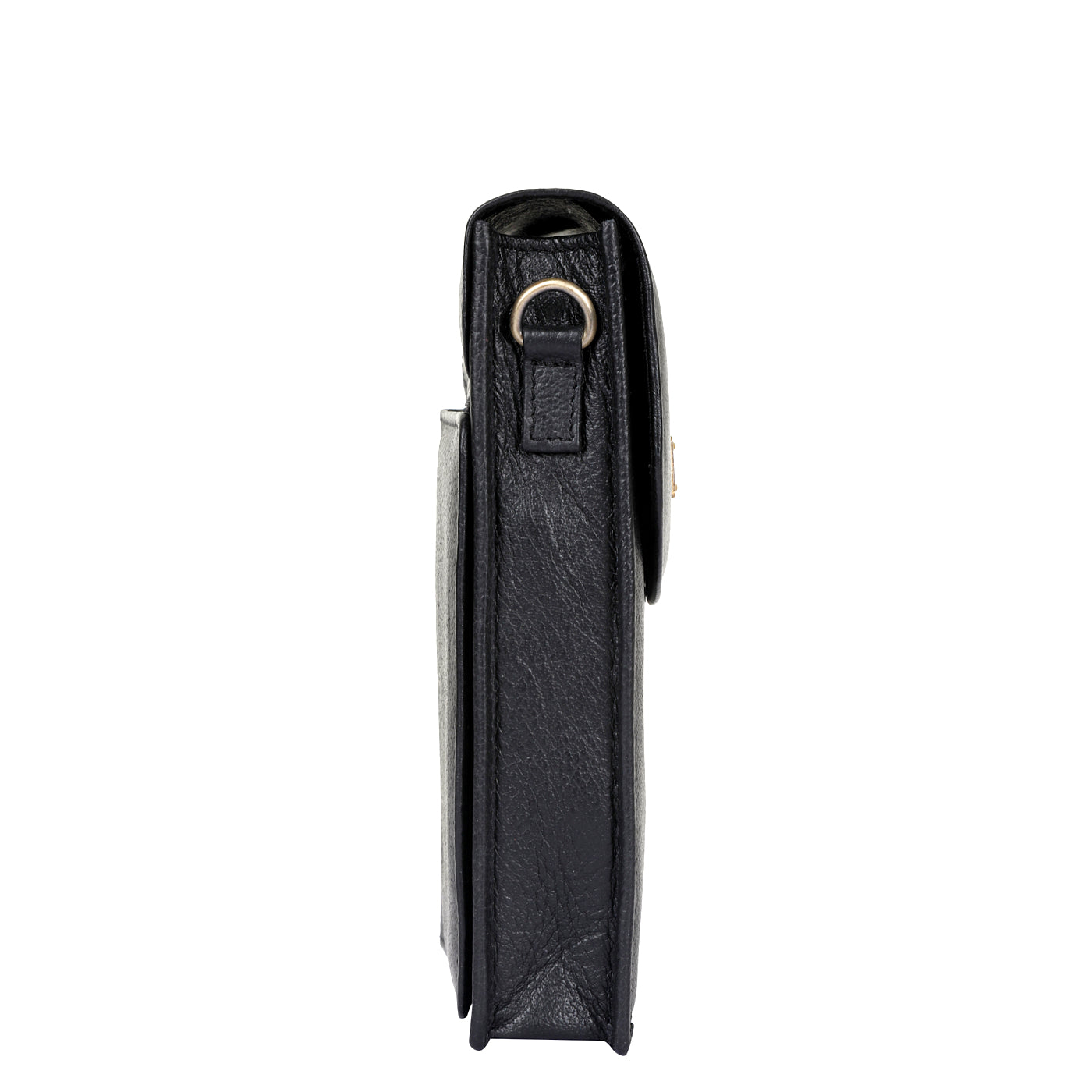 Black Genuine Leather Mobile Crossbody Bag – Women’s Phone Purse