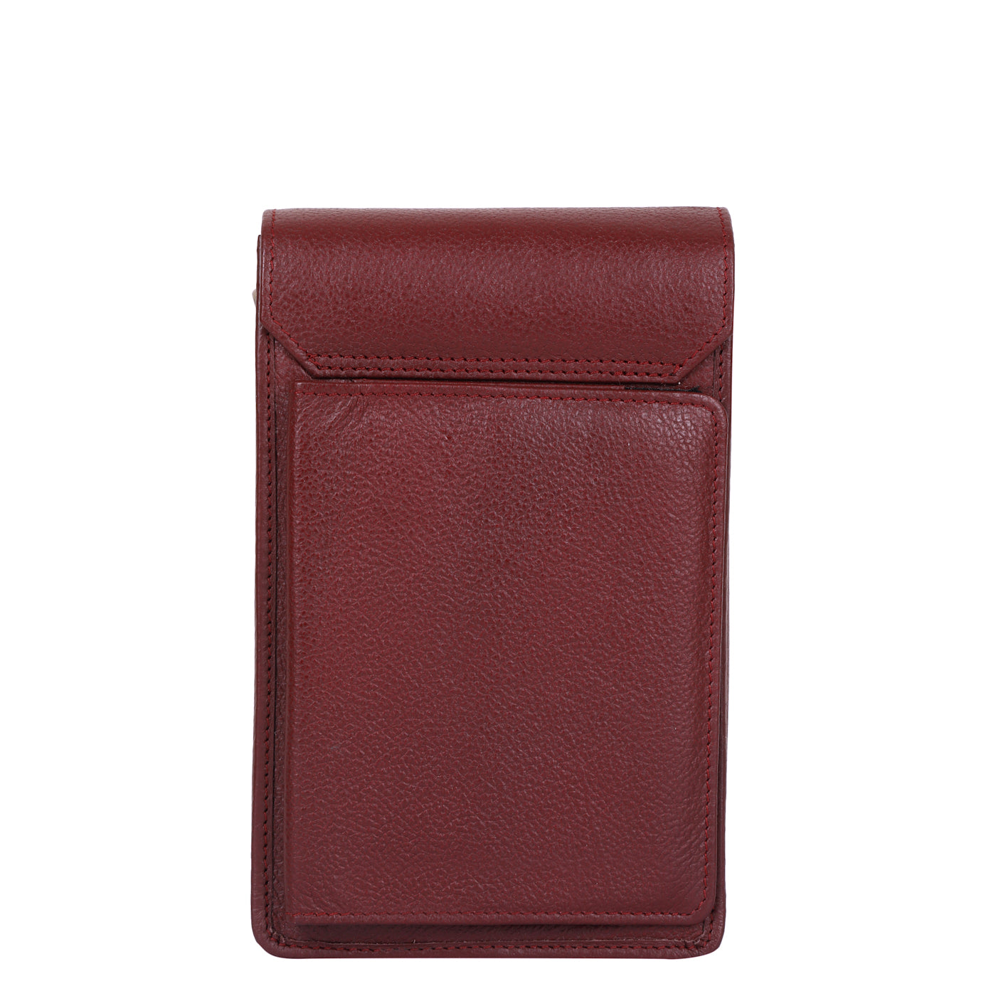 Cherry Red Genuine Leather Mobile Crossbody Bag – Women’s Phone Purse