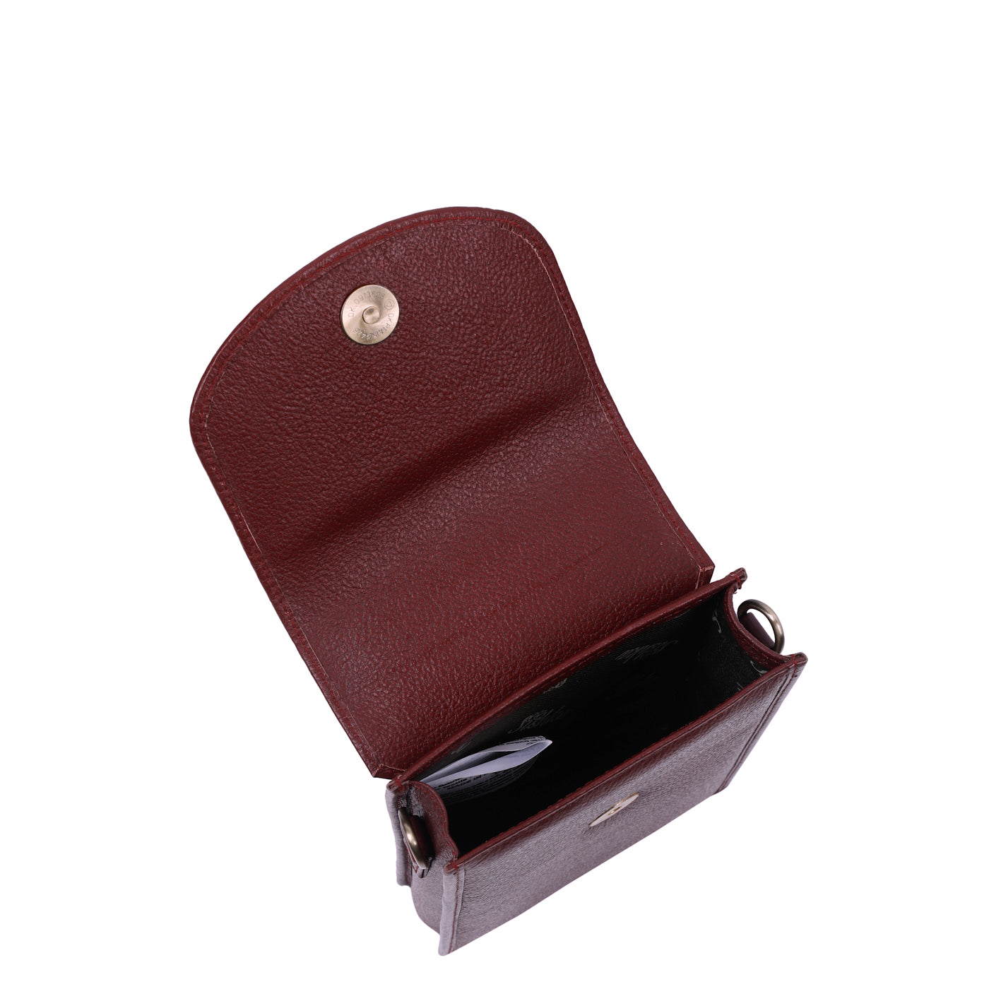 Cherry Red Genuine Leather Mobile Crossbody Bag – Women’s Phone Purse