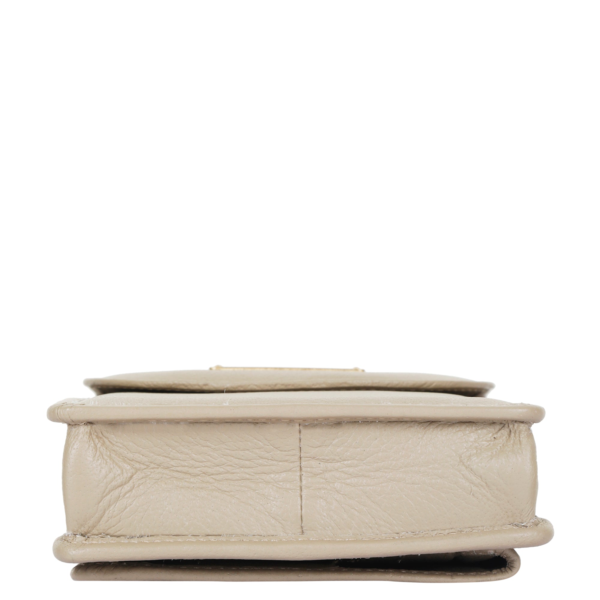 Taupe Genuine Leather Mobile Crossbody Bag – Women’s Phone Purse