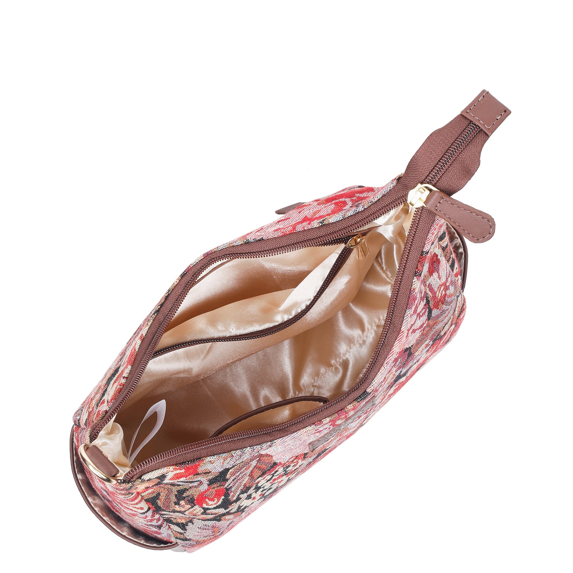 Women's Floral Tapestry Hobo Bag | Stylish Leather-Trimmed Shoulder & Crossbody Purse for Daily Essentials