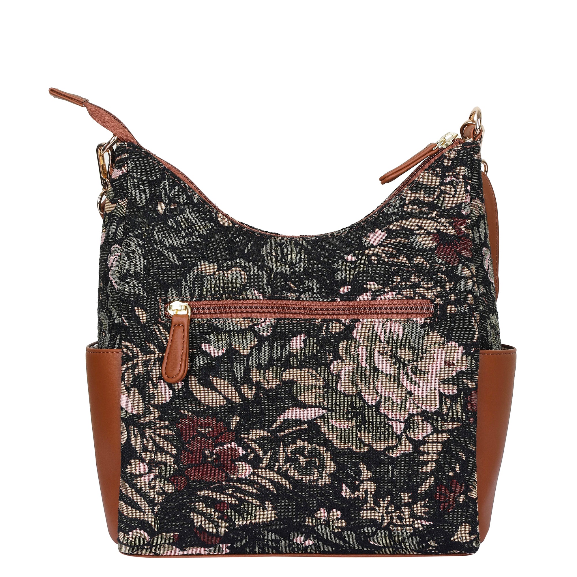 Women’s Hobo Bag in Vintage Tapestry Fabric – Vegan Leather-Trimmed Crossbody & Shoulder Purse for Travel & Daily Use