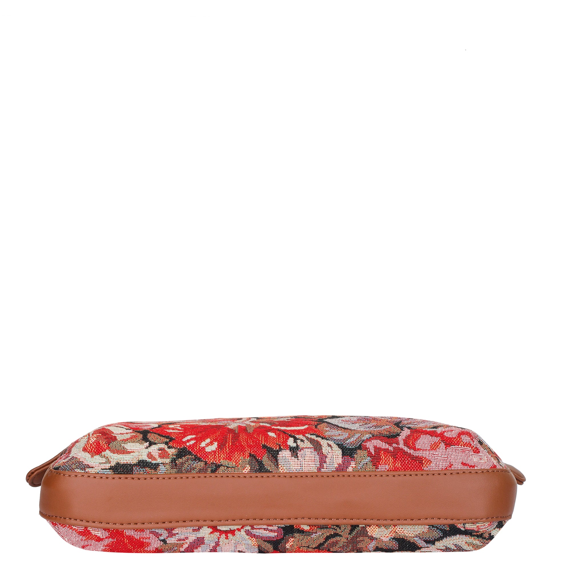 Ladies’ Floral Design Tapestry Hobo Purse – Vegan Leather-Trimmed Satchel Shoulder Bag for Everyday Style