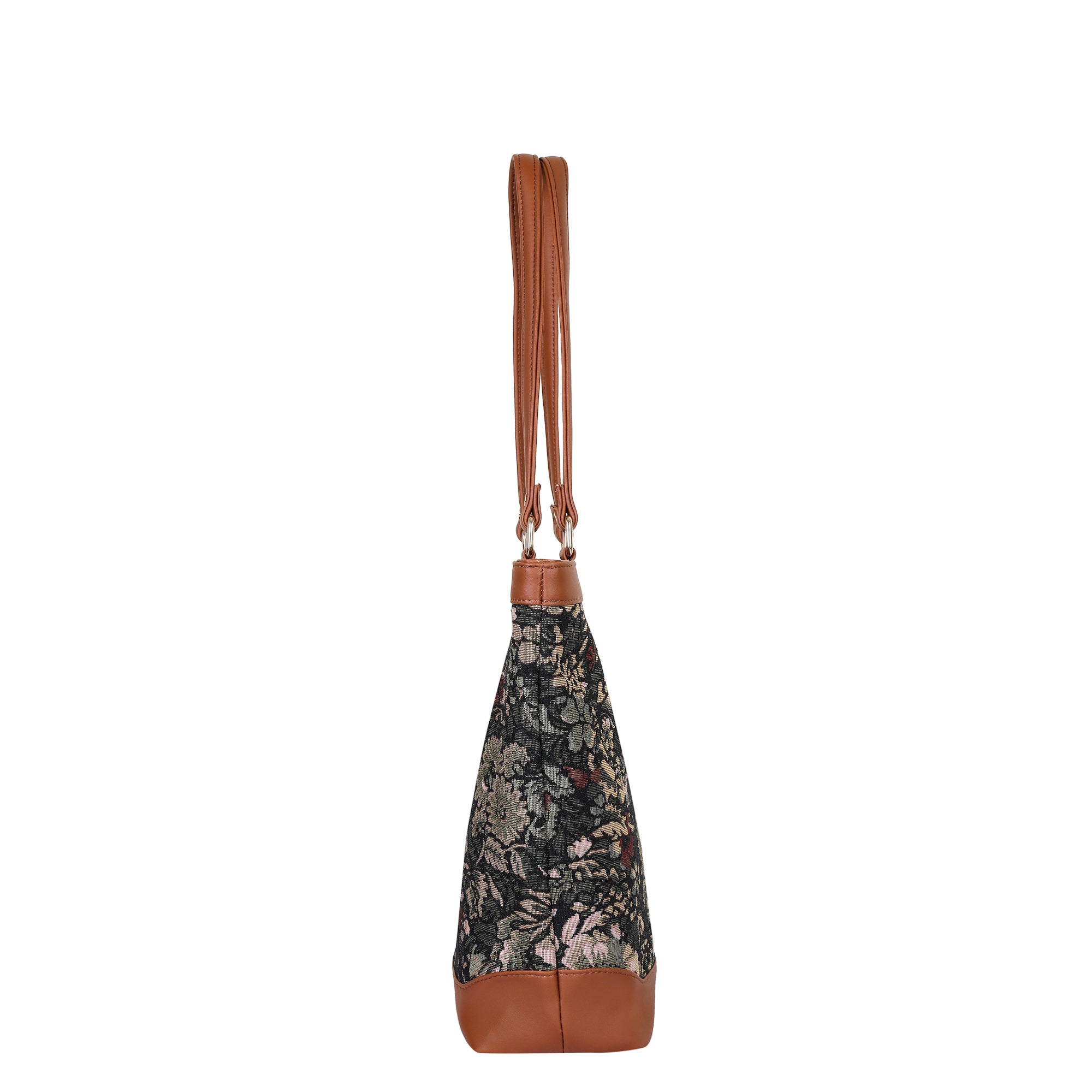 Women’s Vintage Pattern Tapestry Tote Bag – Top Handle Shoulder Satchel with PU Leather Trim for Office & Daily Use