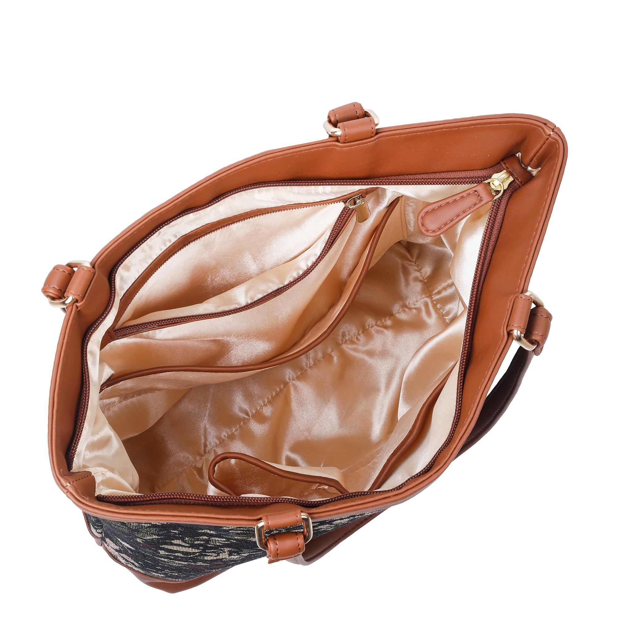 Women’s Vintage Pattern Tapestry Tote Bag – Top Handle Shoulder Satchel with PU Leather Trim for Office & Daily Use
