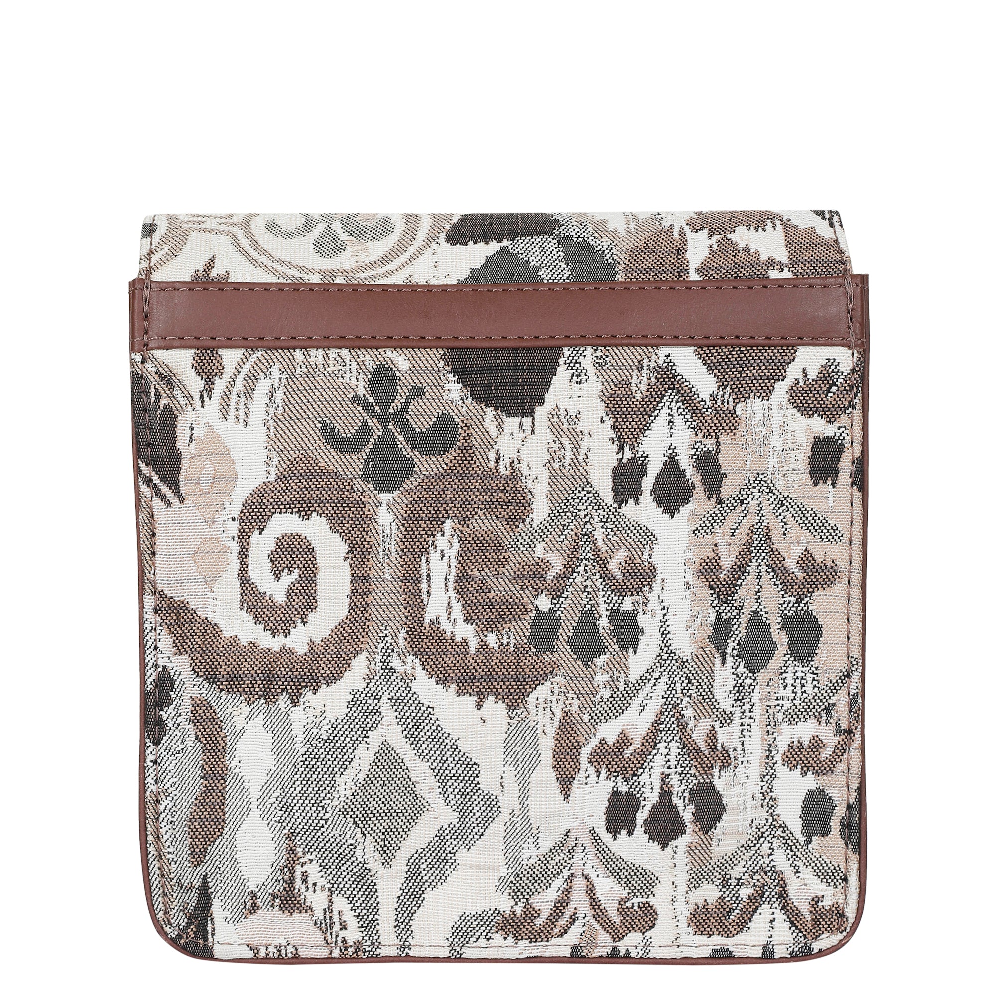 Abstract Tapestry Crossbody Sling Bag – Women’s Shoulder Purse with Leather Trim