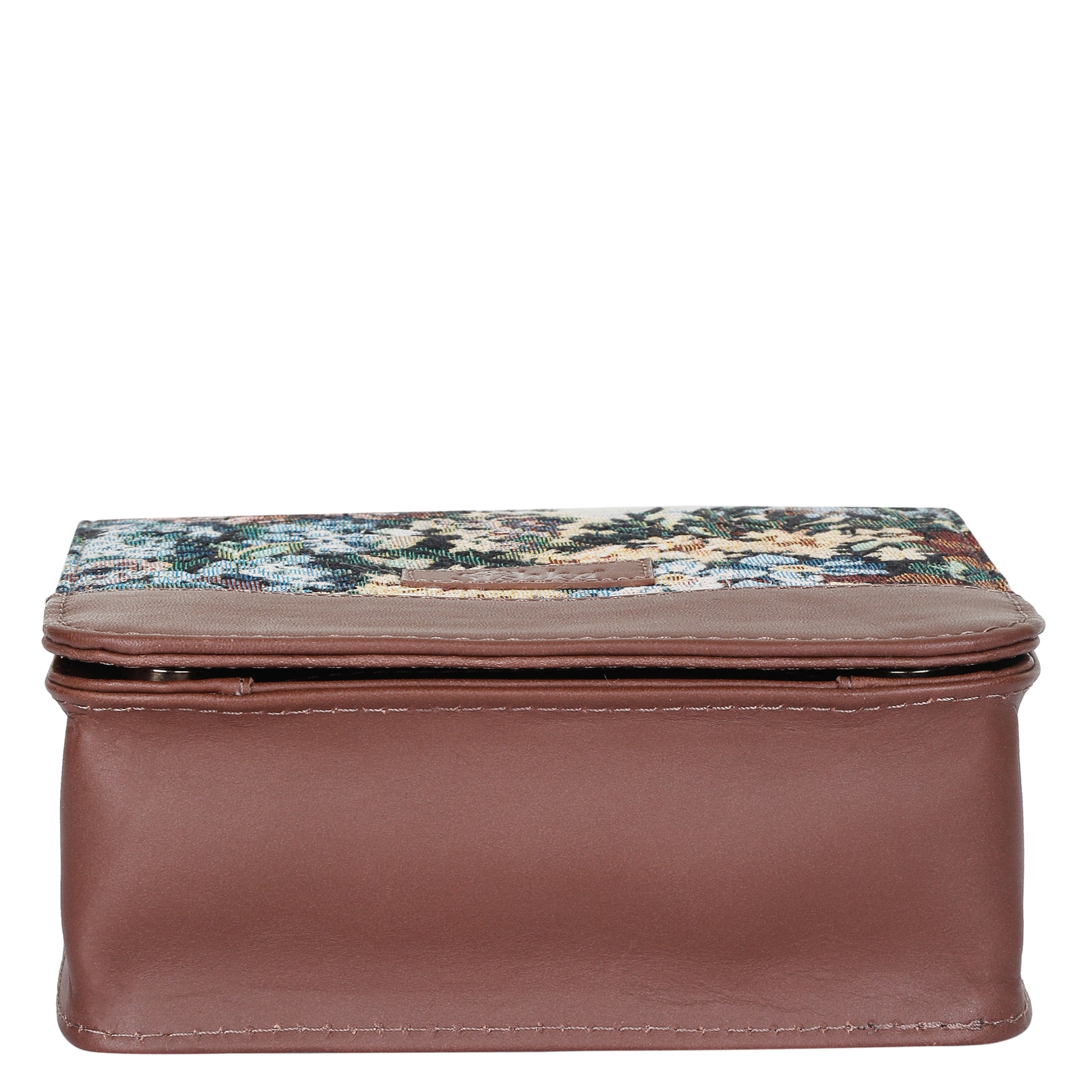 Botanical Tapestry Crossbody Sling Bag – Women’s Shoulder Purse with Leather Trim