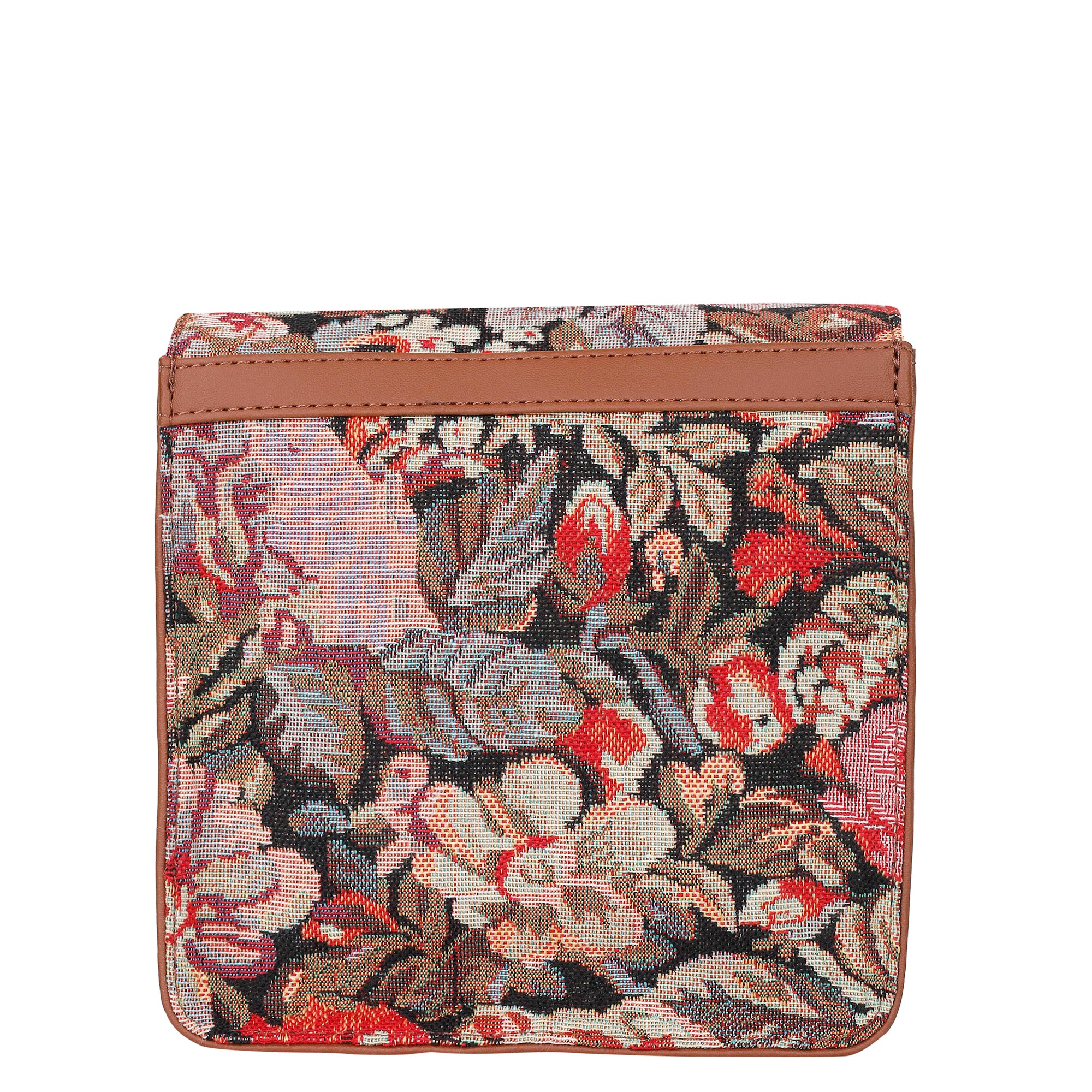 Ladies’ Floral Design Tapestry Crossbody Bag – Sling Purse with Vegan Leather Trim for Office & Everyday Use