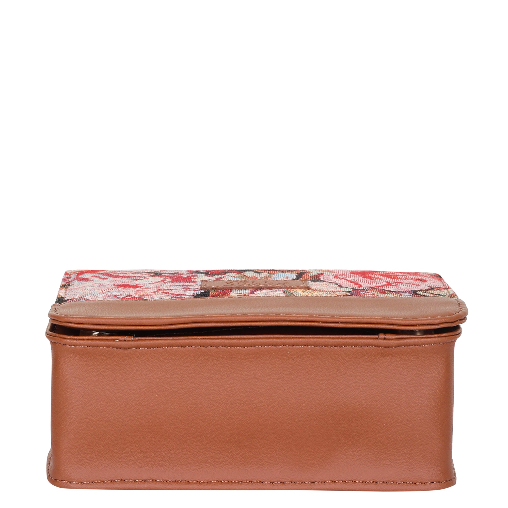 Ladies’ Floral Design Tapestry Crossbody Bag – Sling Purse with Vegan Leather Trim for Office & Everyday Use