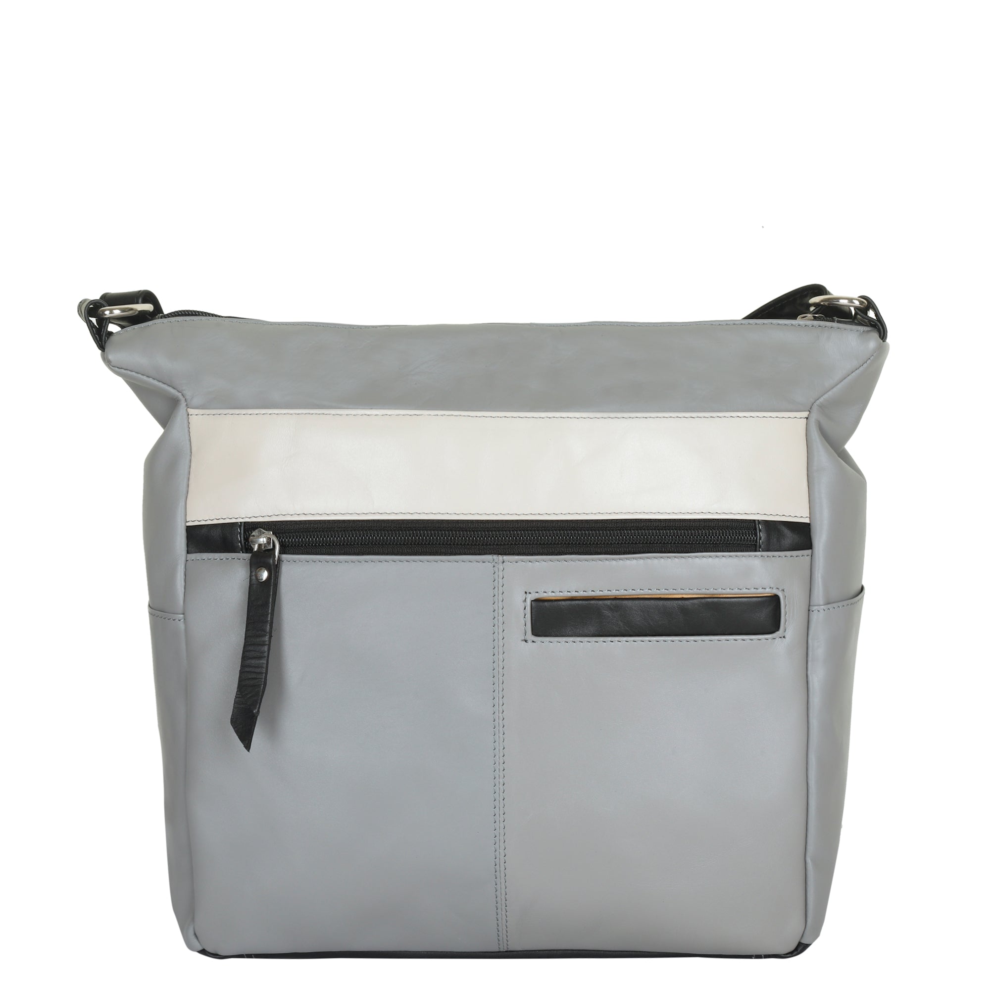 Genuine Leather Women’s Crossbody Sling Bag – Grey Ladies’ Messenger Bag– Travel Shoulder Bag for Work, Shopping & Casual