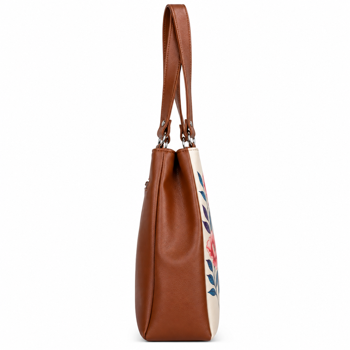 Women’s Printed Vegan Leather Tote Shoulder Bag – Multi-Compartment Handbag for Daily Use, Work & Travel