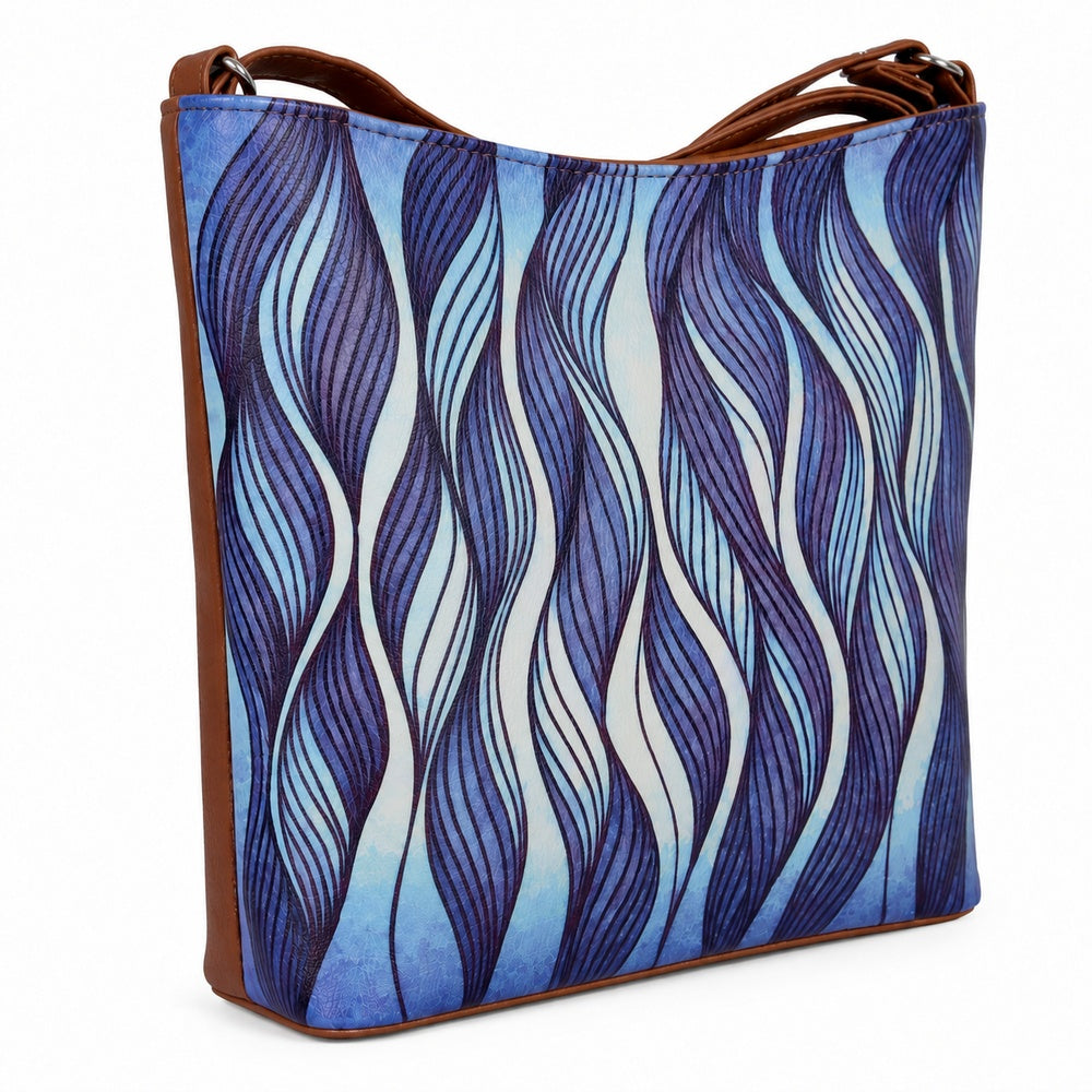 Printed Vegan Leather Crossbody Bag – Adjustable Sling & Over the Shoulder Bag for Women – Stylish Handbag & Travel Purse