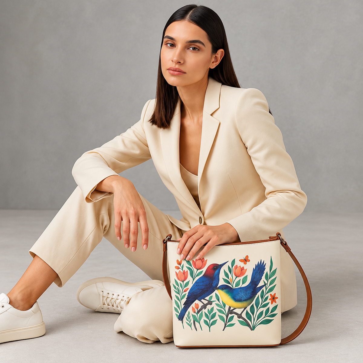 Printed Vegan Leather Crossbody Bag – Adjustable Sling & Over the Shoulder Bag for Women – Stylish Handbag & Travel Purse
