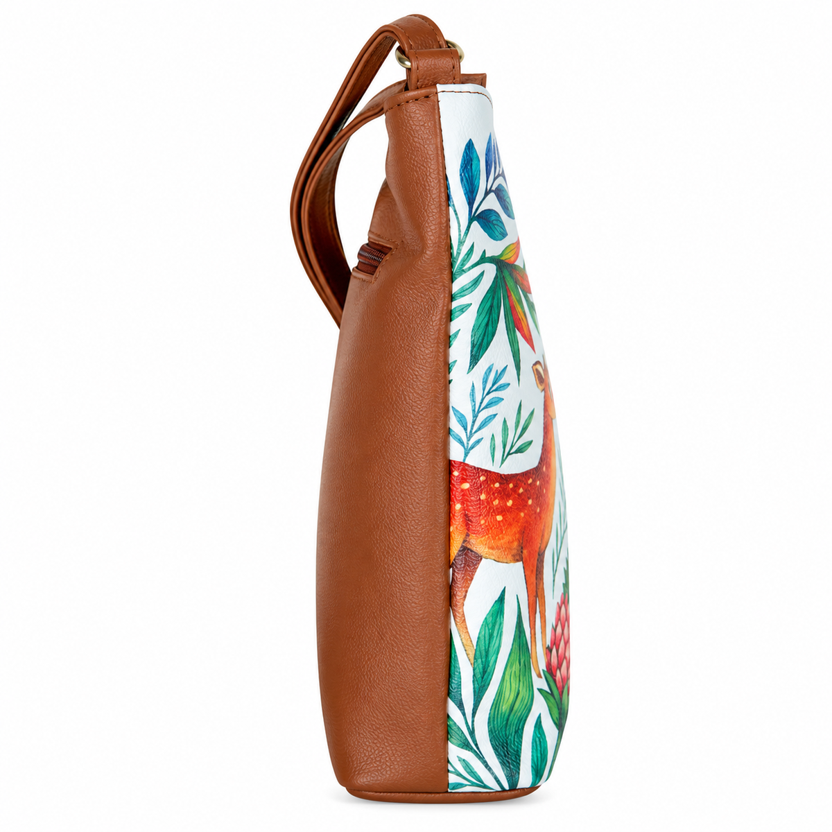 Printed Vegan Leather Crossbody Bag – Adjustable Sling & Over the Shoulder Bag for Women – Stylish Handbag & Travel Purse