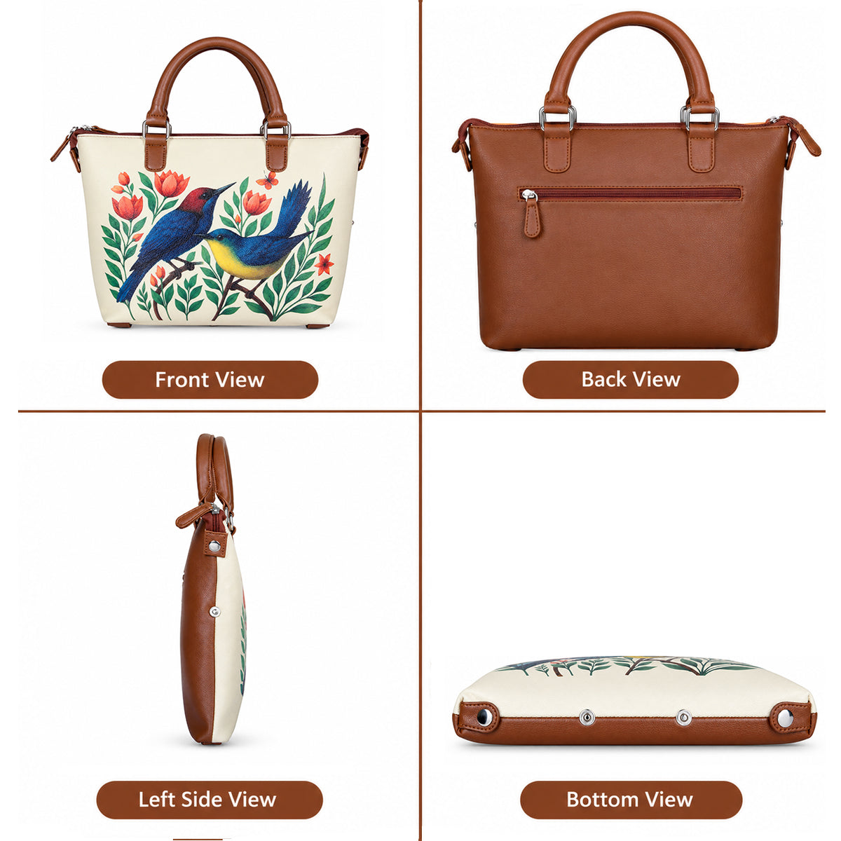 Women’s Vegan Leather 3-in-1 Printed Convertible Shoulder Bag – Stylish Top Handle Crossbody  & Handbag  Purse – Everyday Use