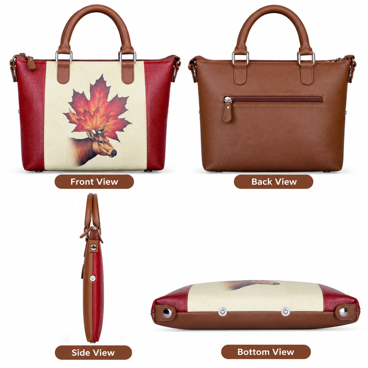 Women’s Vegan Leather 3-in-1 Printed Convertible Shoulder Bag – Stylish Top Handle Crossbody  & Handbag  Purse – Everyday Use